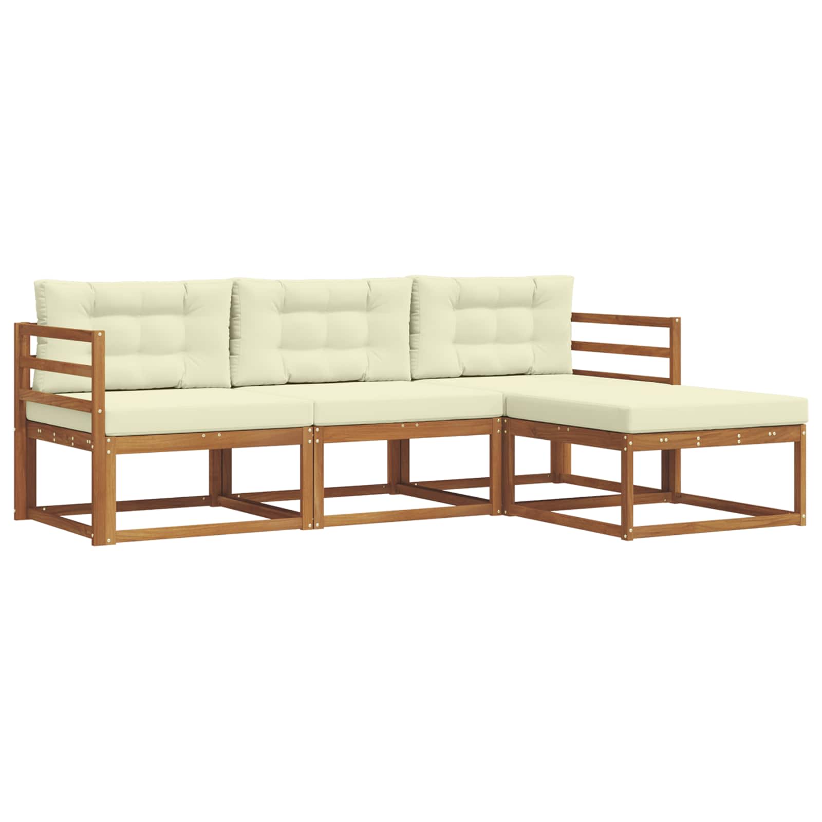 Set vanjskih sofa s jastukom 4 pcs Prirodna i krem