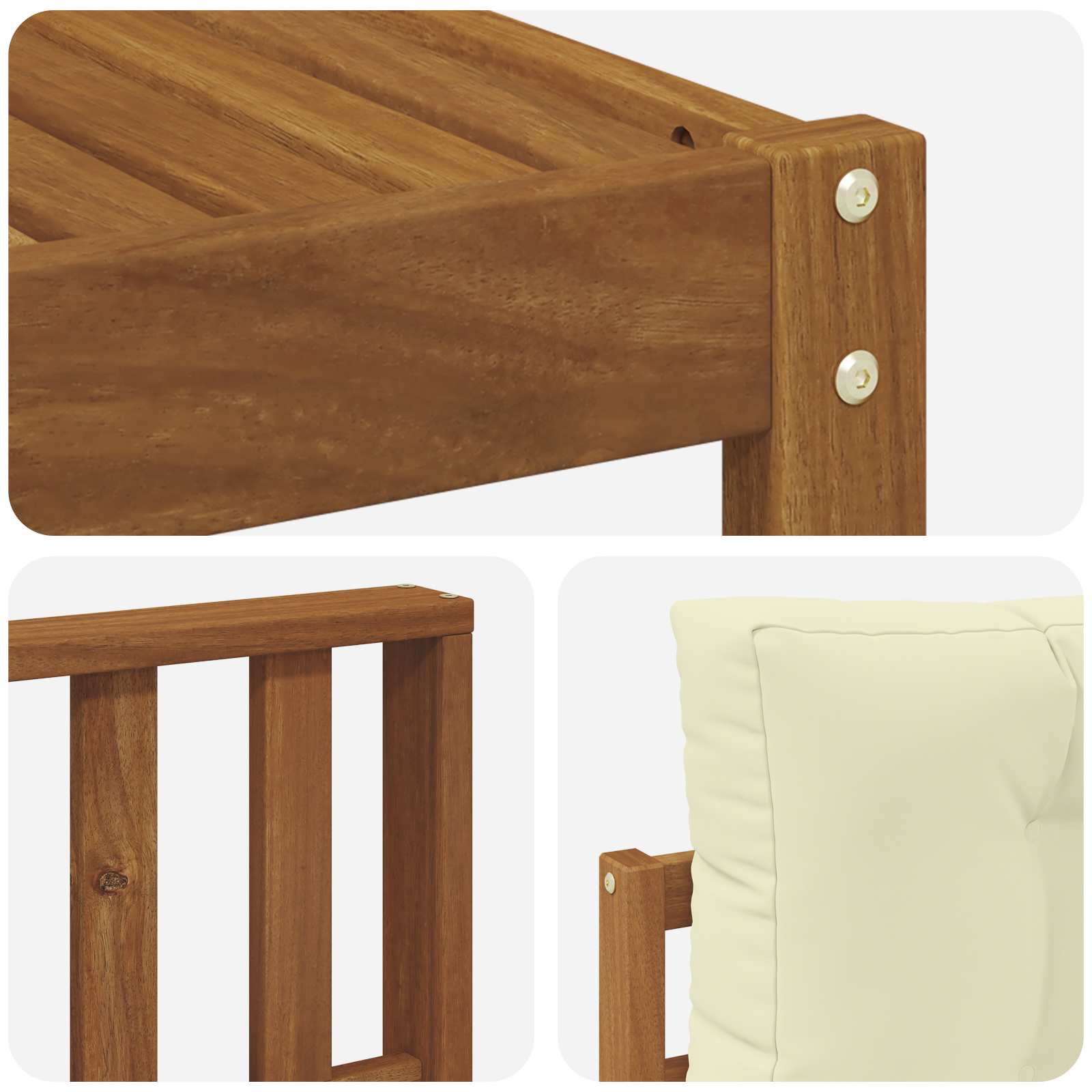 Set vanjskih sofa s jastukom 4 pcs Prirodna i krem