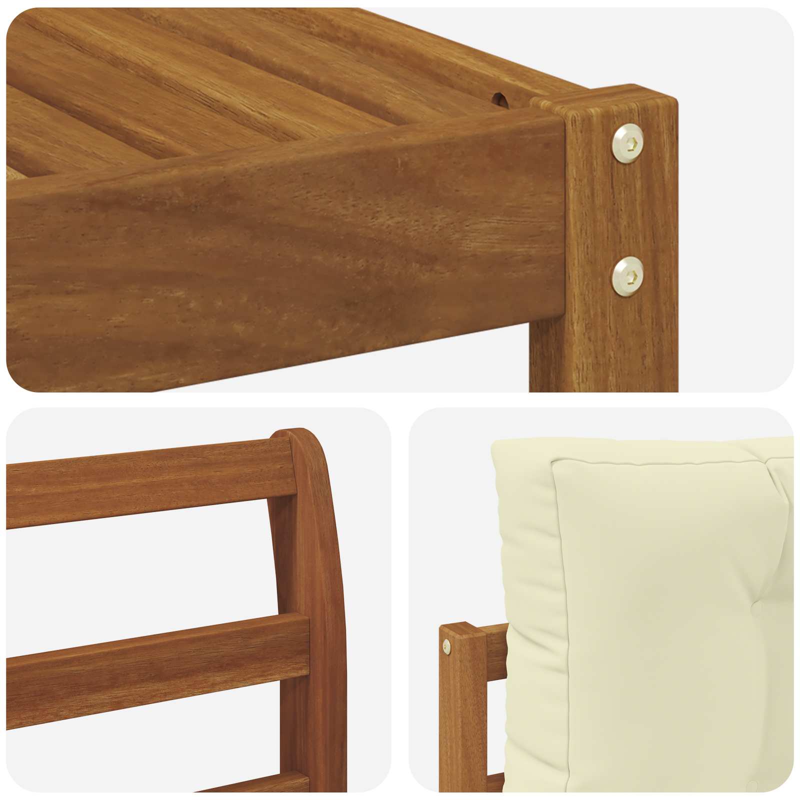 Set vanjskih sofa s jastukom 4 pcs Prirodna i krem