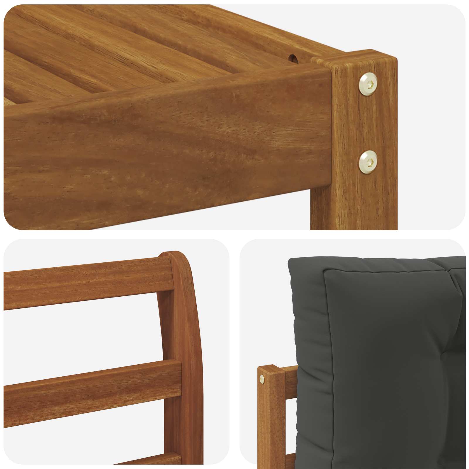 Set vanjskih sofa s jastukom 4 pcs Prirodna i antracit