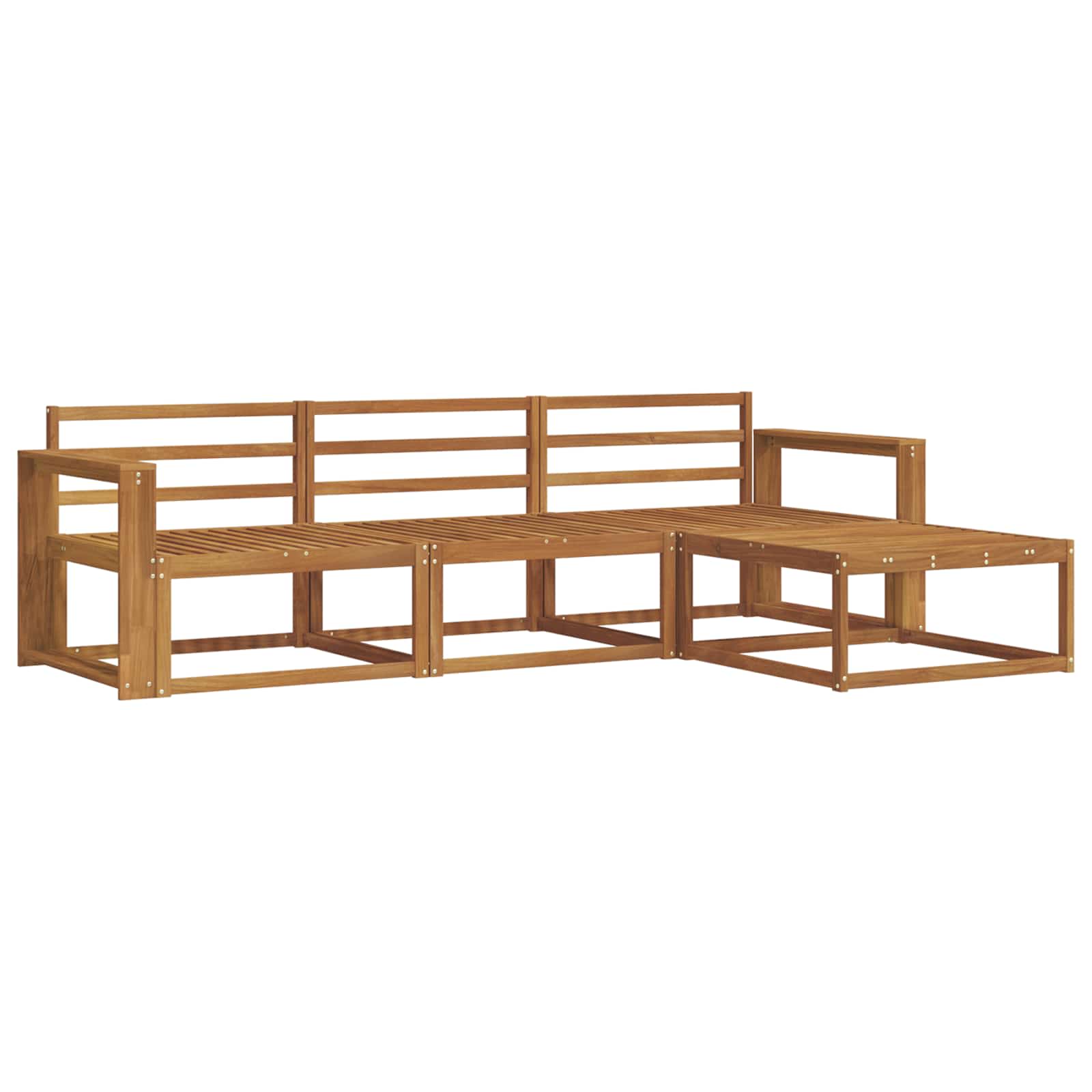 Set vanjskih sofa 4 pcs Prirodna Čvrsto drvo akacije