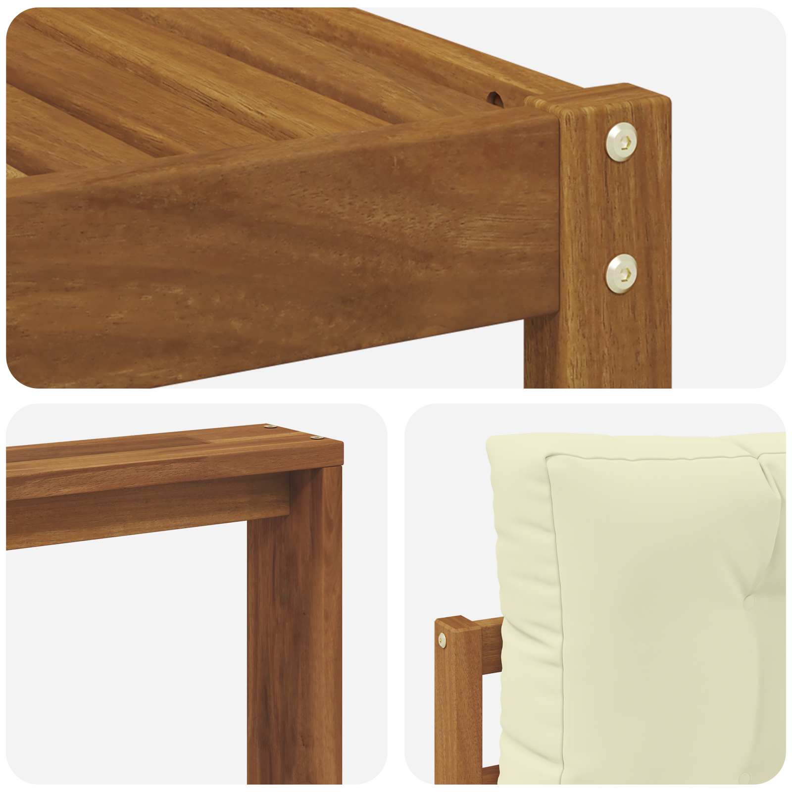 Set vanjskih sofa s jastukom 4 pcs Prirodna i krem