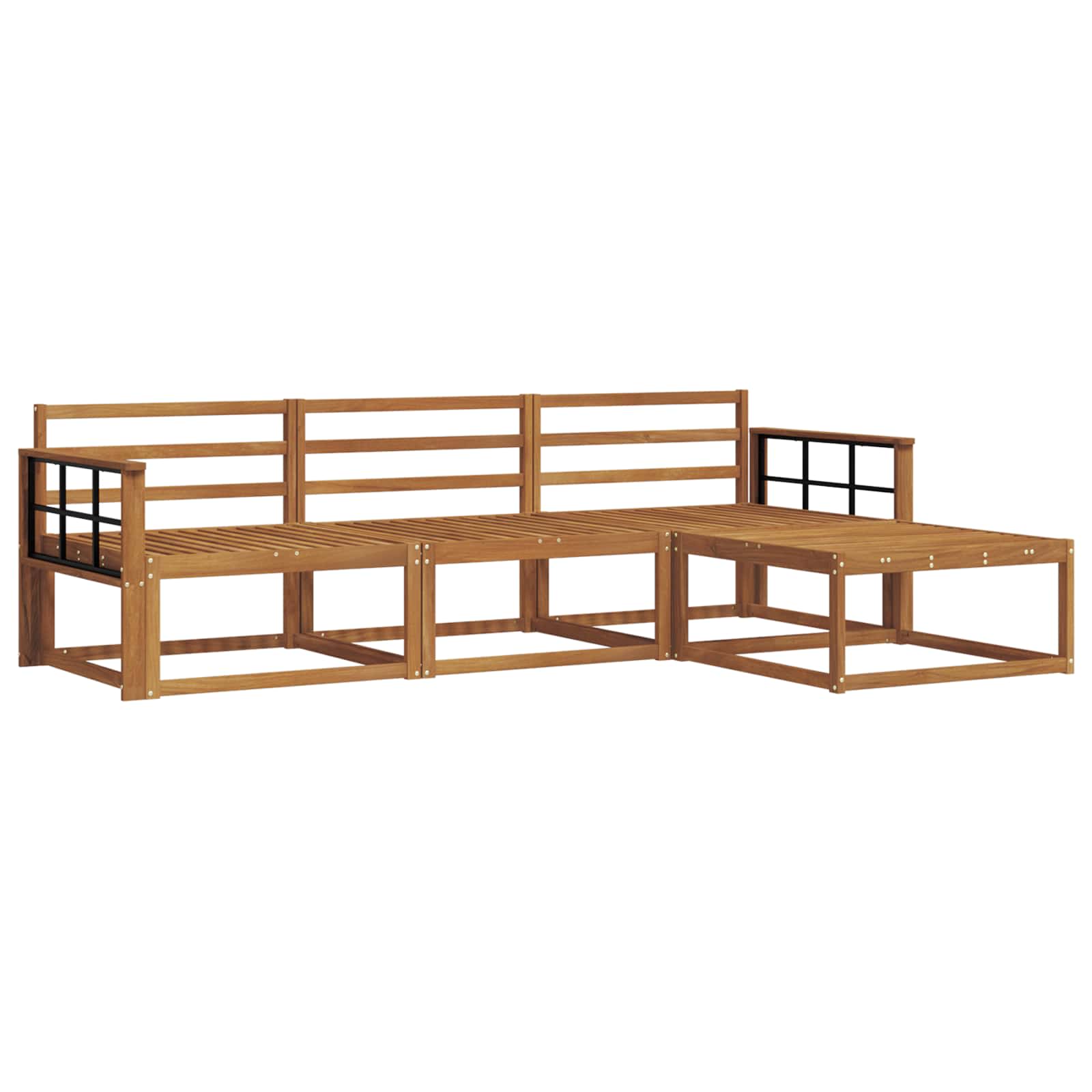 Set vanjskih sofa 4 pcs Prirodna Čvrsto drvo akacije