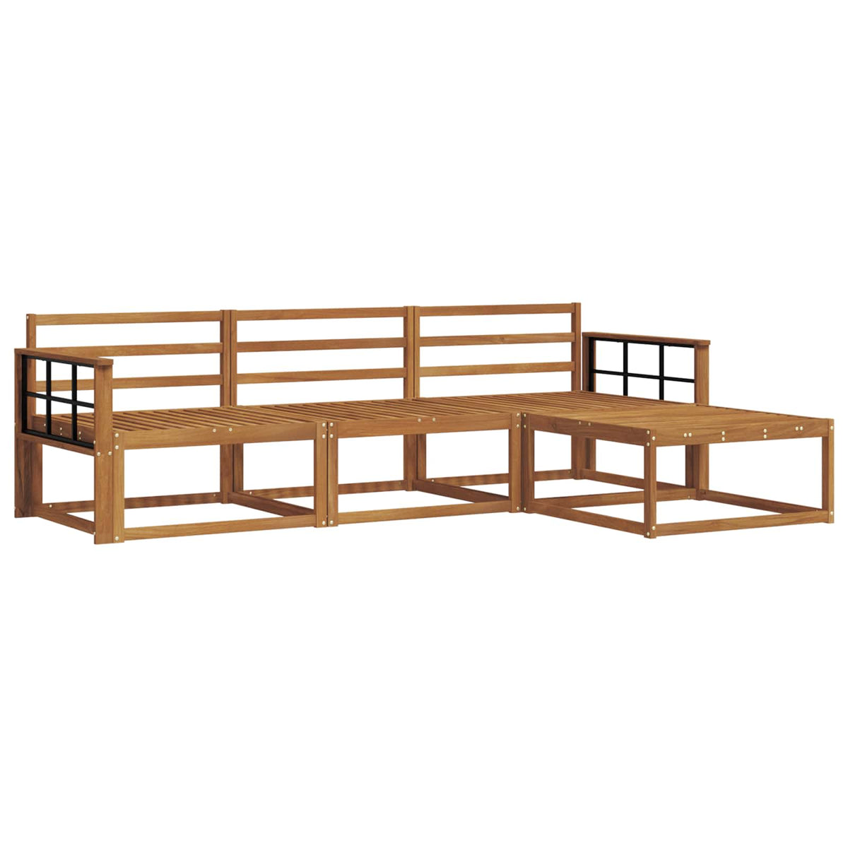 Set vanjskih sofa 4 kom. Prirodna Čvrsto drvo akacije