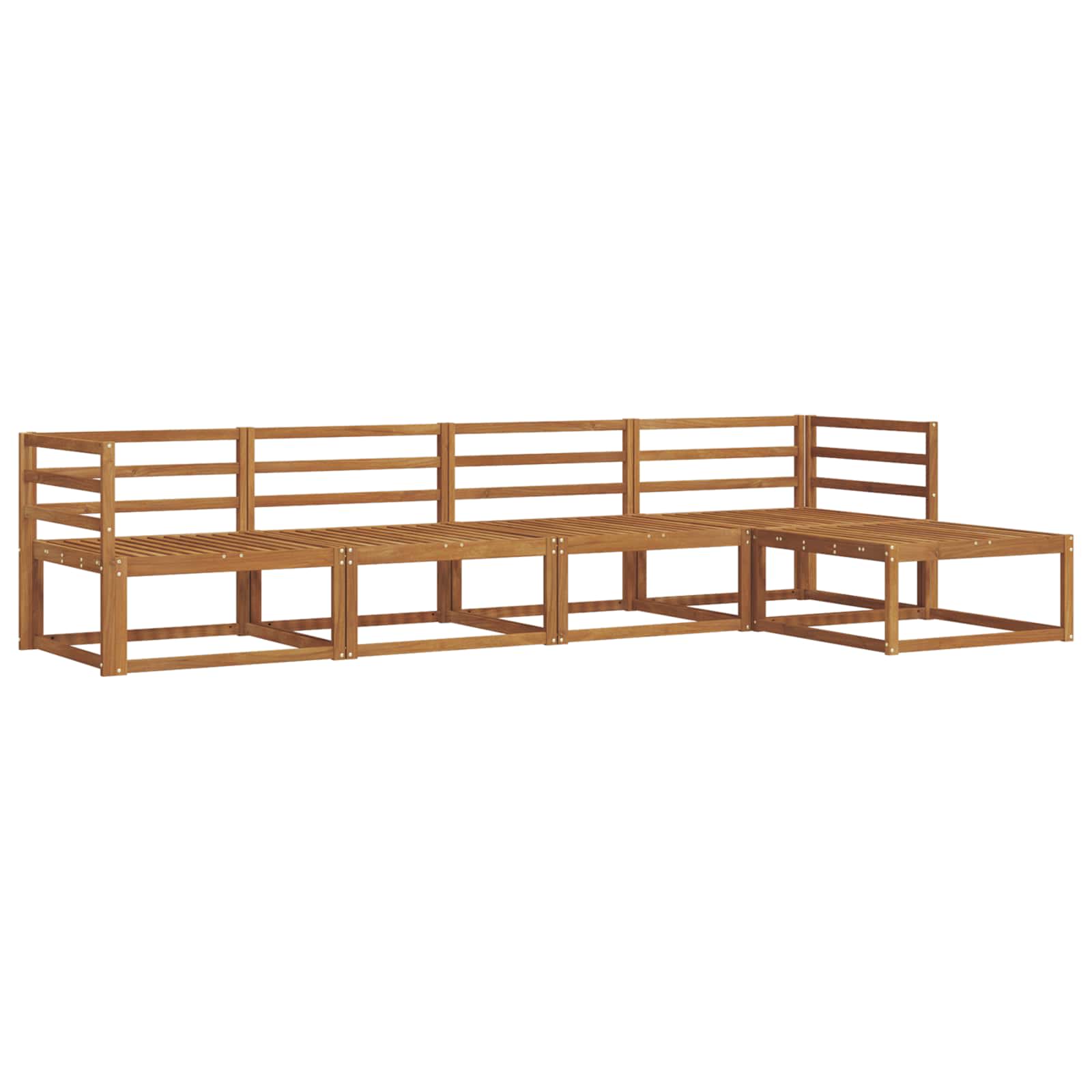 Set vanjskih sofa 5 pcs Prirodna Čvrsto drvo akacije
