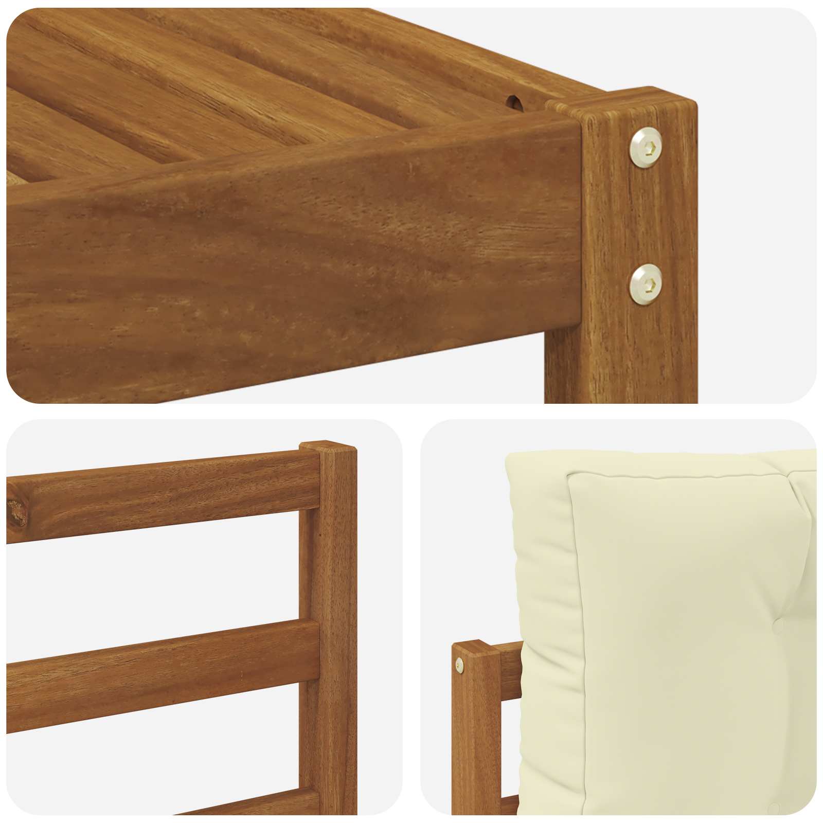Set vanjskih sofa s jastukom 5 pcs Prirodna i krem
