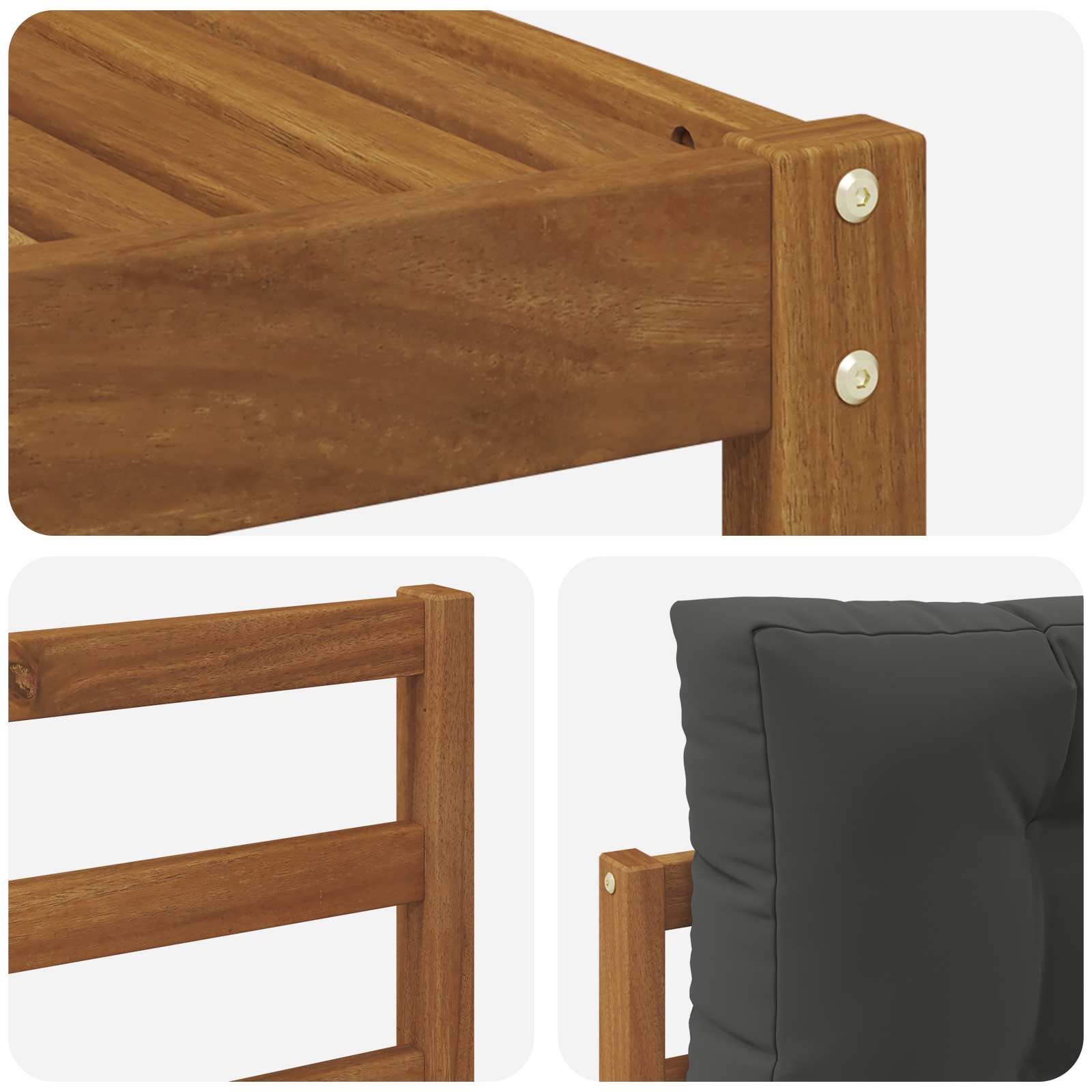 Set vanjskih sofa s jastukom 5 pcs Prirodna i antracit