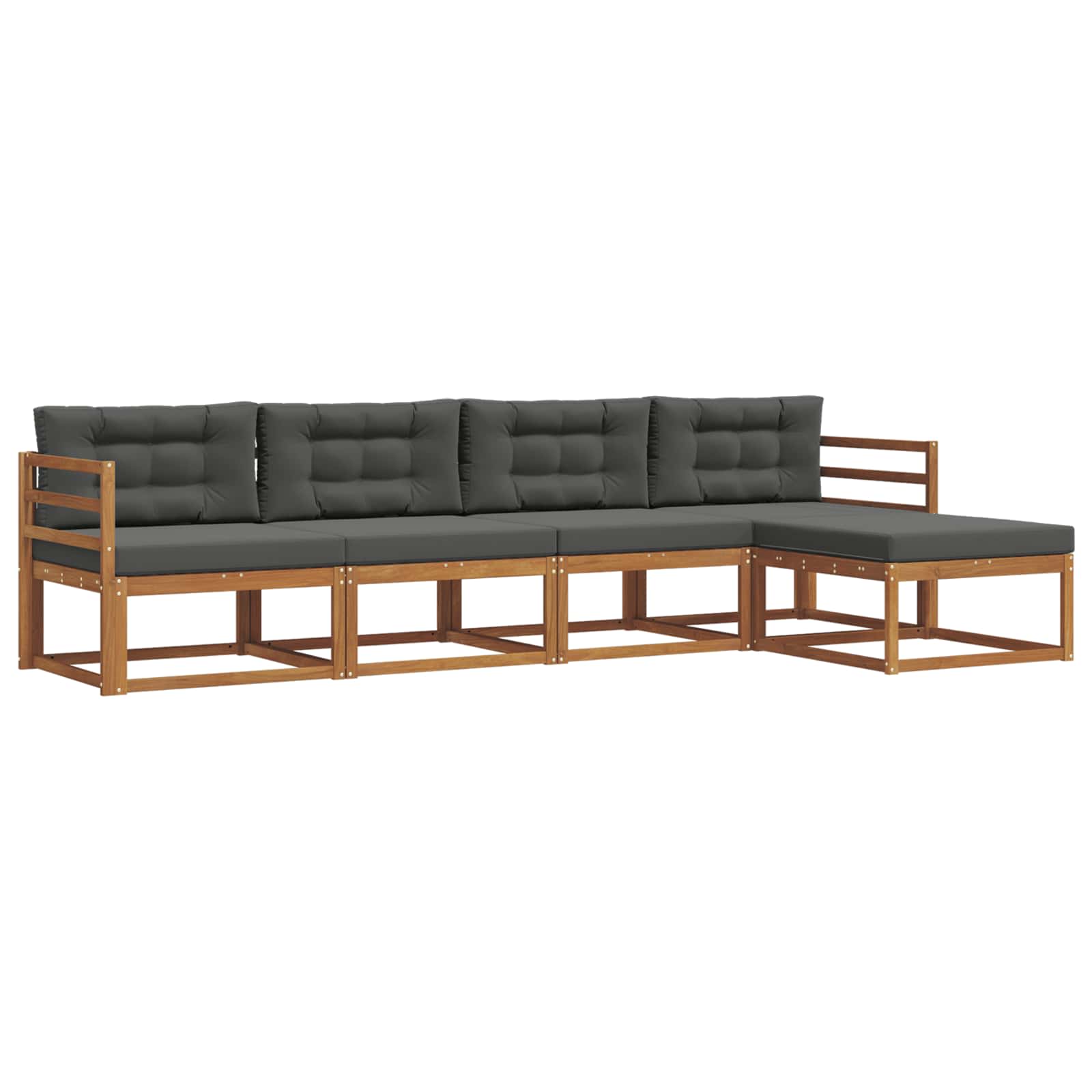 Set vanjskih sofa s jastukom 5 pcs Prirodna i antracit