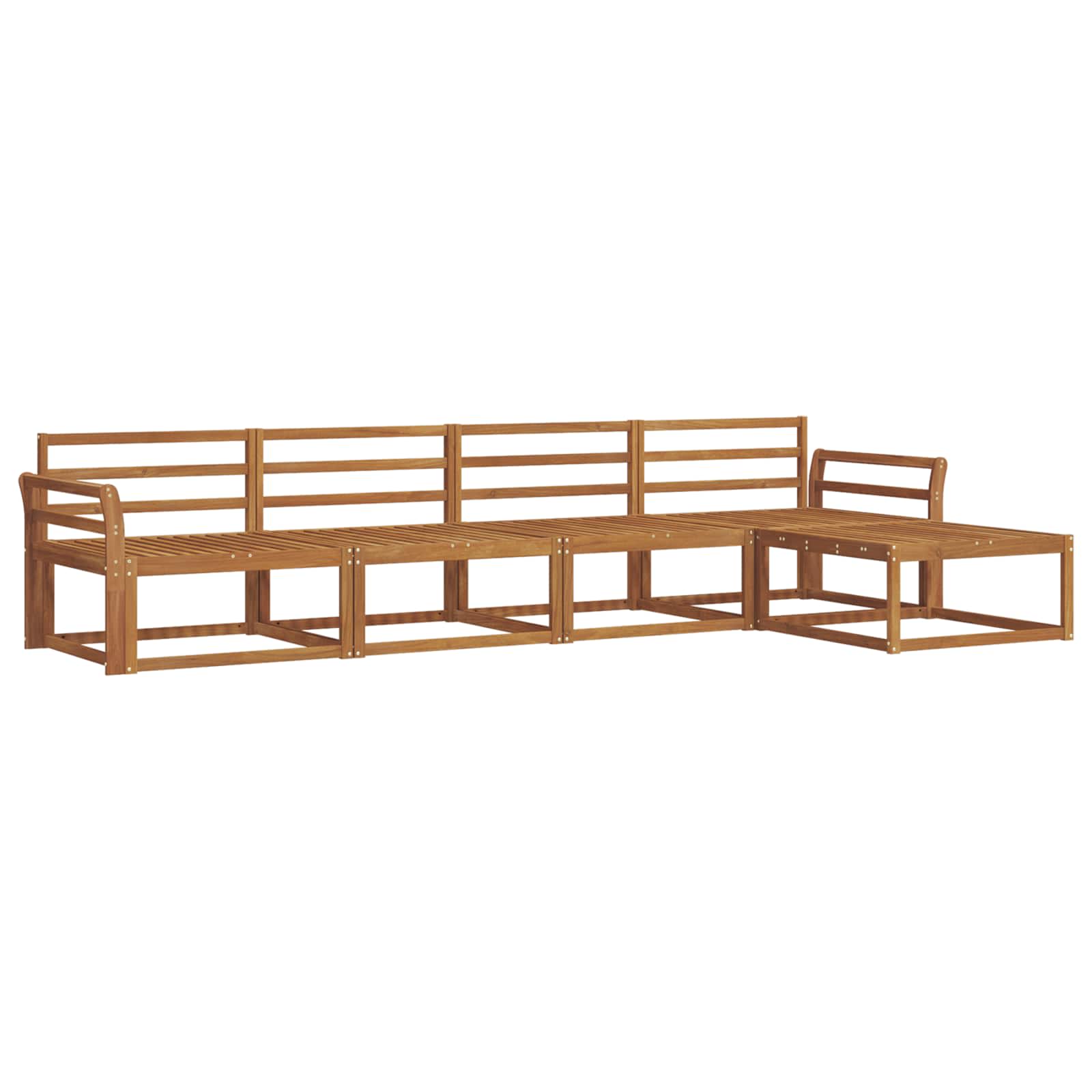 Set vanjskih sofa 5 pcs Prirodna Čvrsto drvo akacije