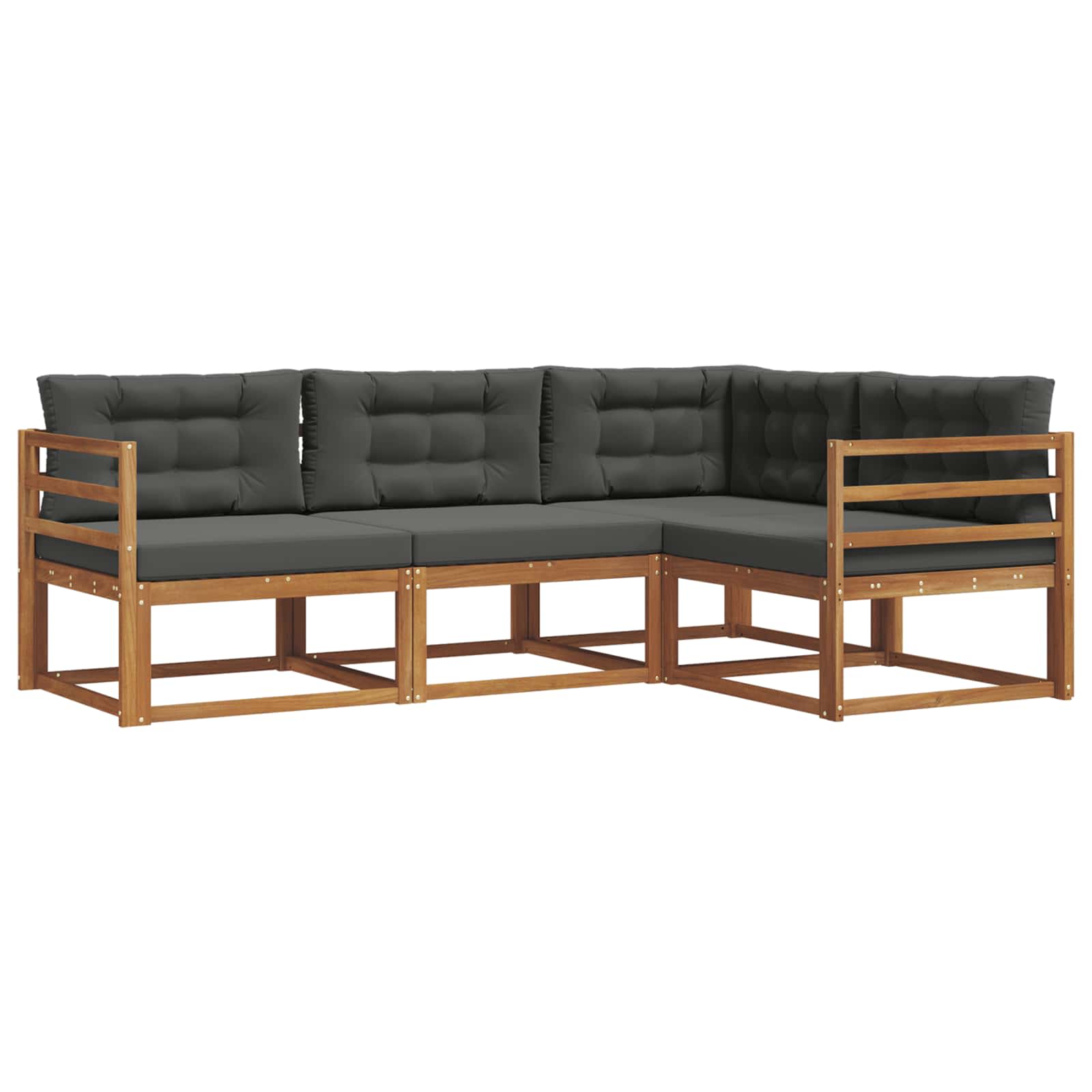 Set vanjskih sofa s jastukom 4 pcs Prirodna i antracit