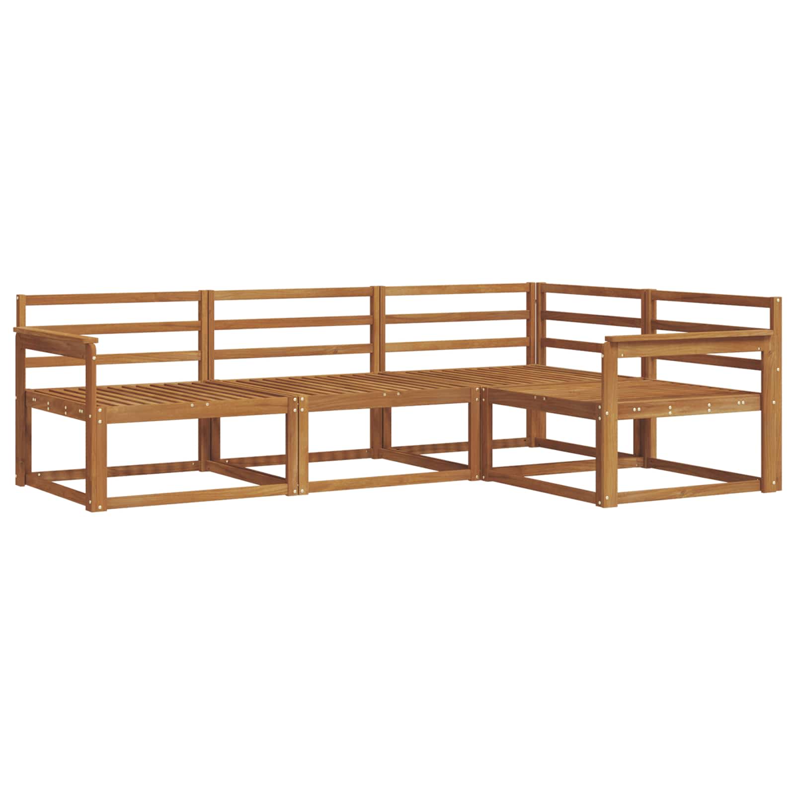 Set vanjskih sofa 4 pcs Prirodna Čvrsto drvo akacije