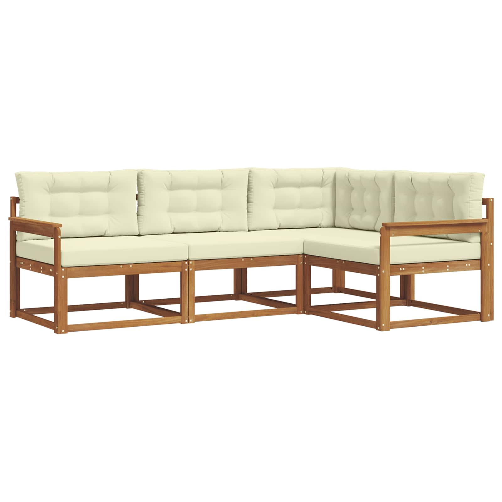 Set vanjskih sofa s jastukom 4 pcs Prirodna i krem
