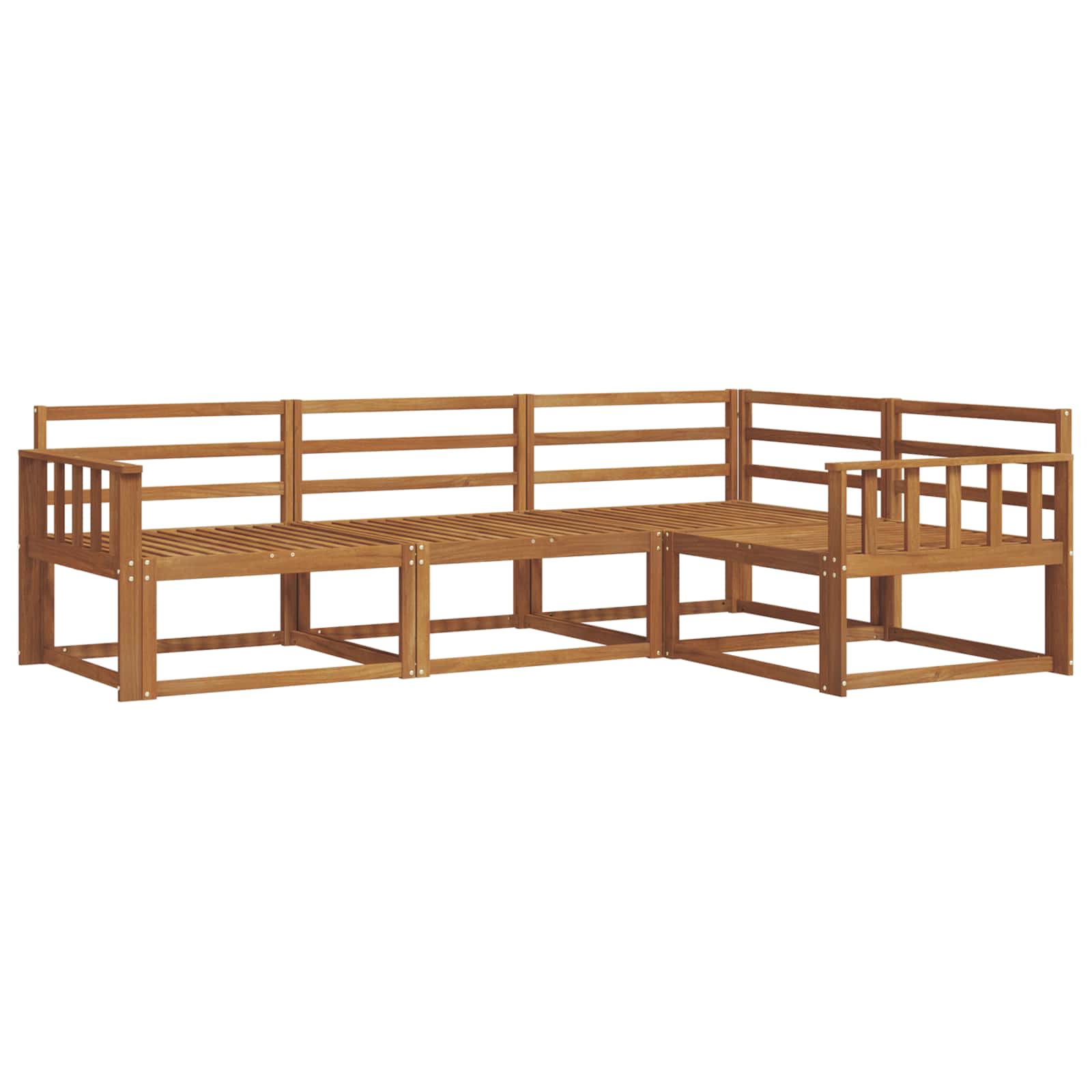 Set vanjskih sofa 4 pcs Prirodna Čvrsto drvo akacije