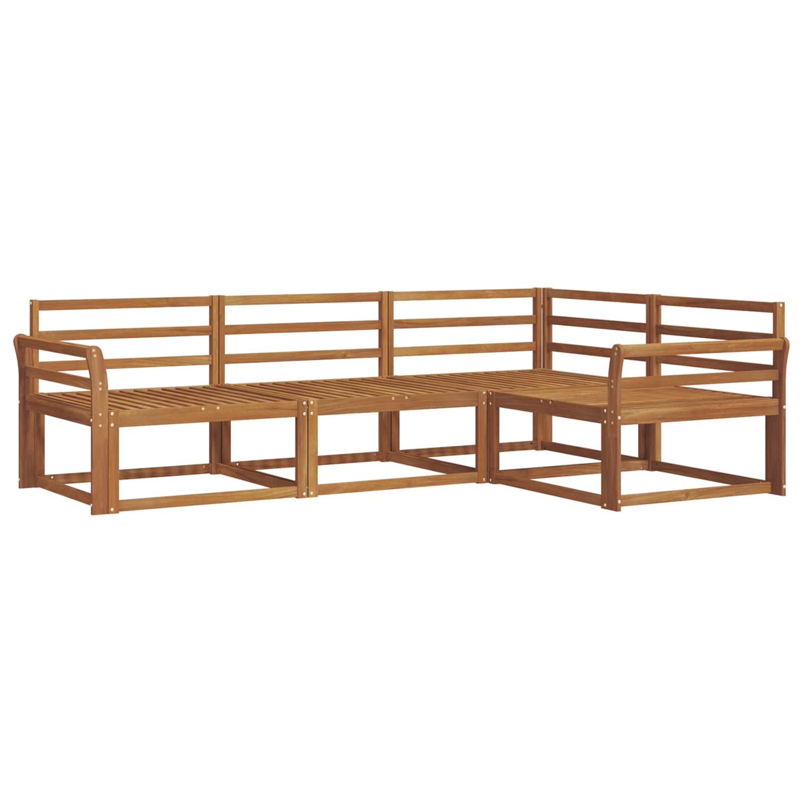 Set vanjskih sofa 4 pcs Prirodna Čvrsto drvo akacije