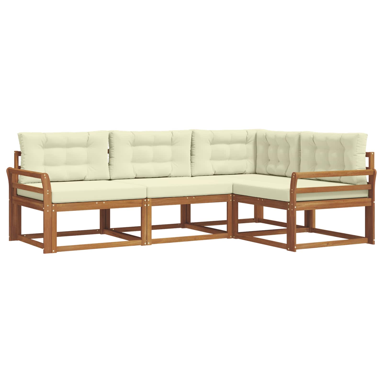 Set vanjskih sofa s jastukom 4 pcs Prirodna i krem
