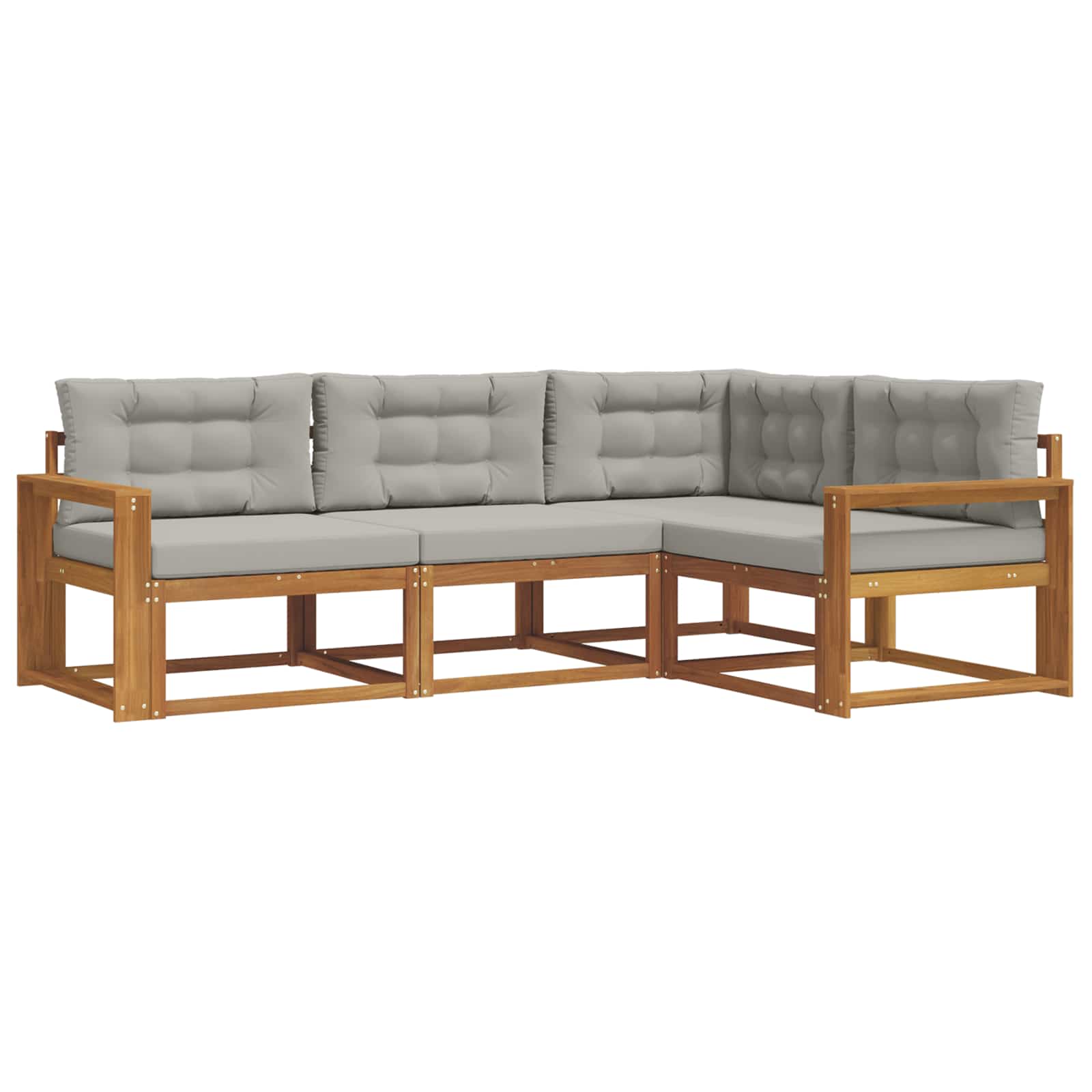 Set vanjskih sofa s jastukom 4 pcs Prirodna i svijetlo siva