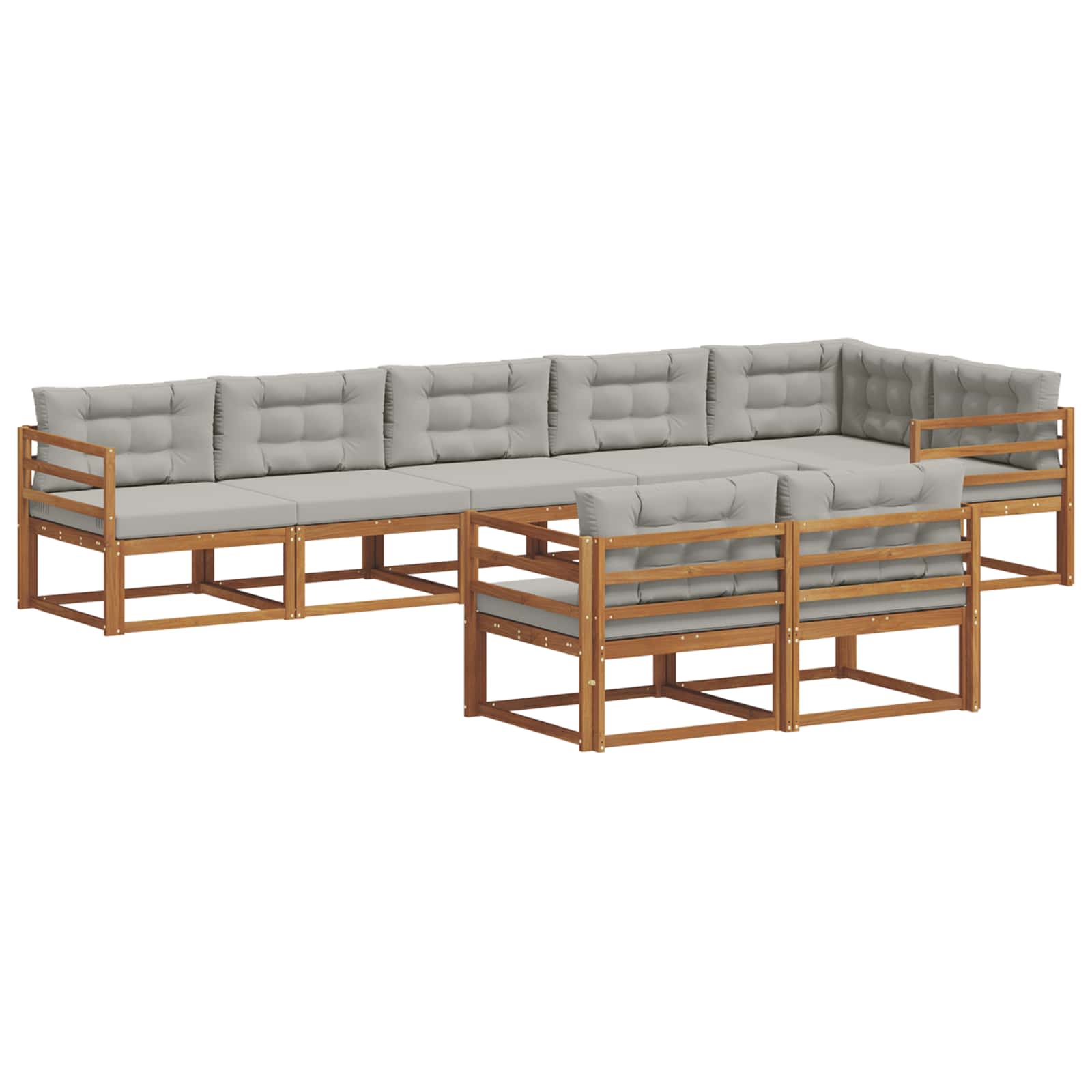 Set vanjskih sofa 8 kom. Prirodna i svjetlosiva