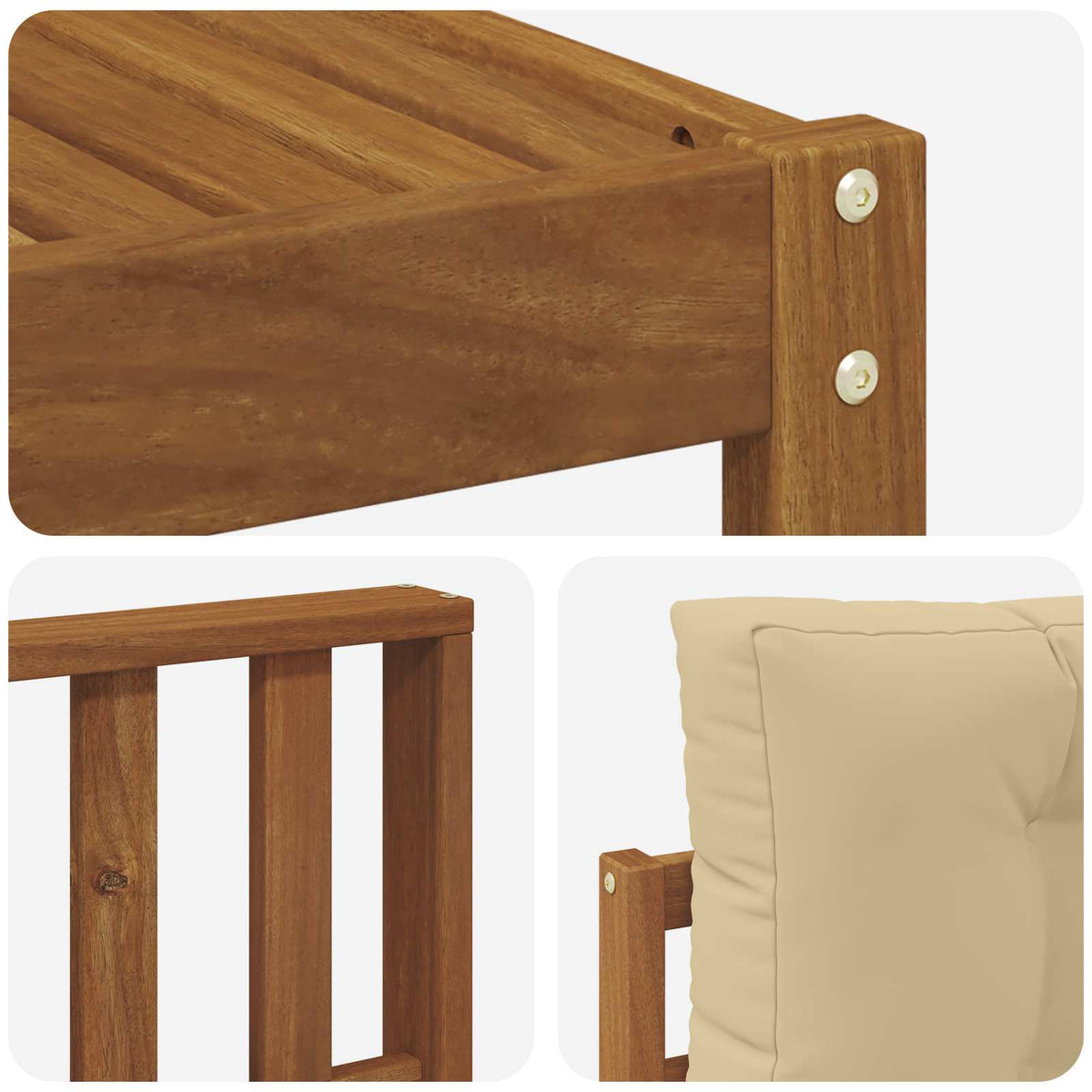 Set vanjskih sofa 6 kom. Prirodna i bež Smeđa 327 x 168,5 x 73 cm