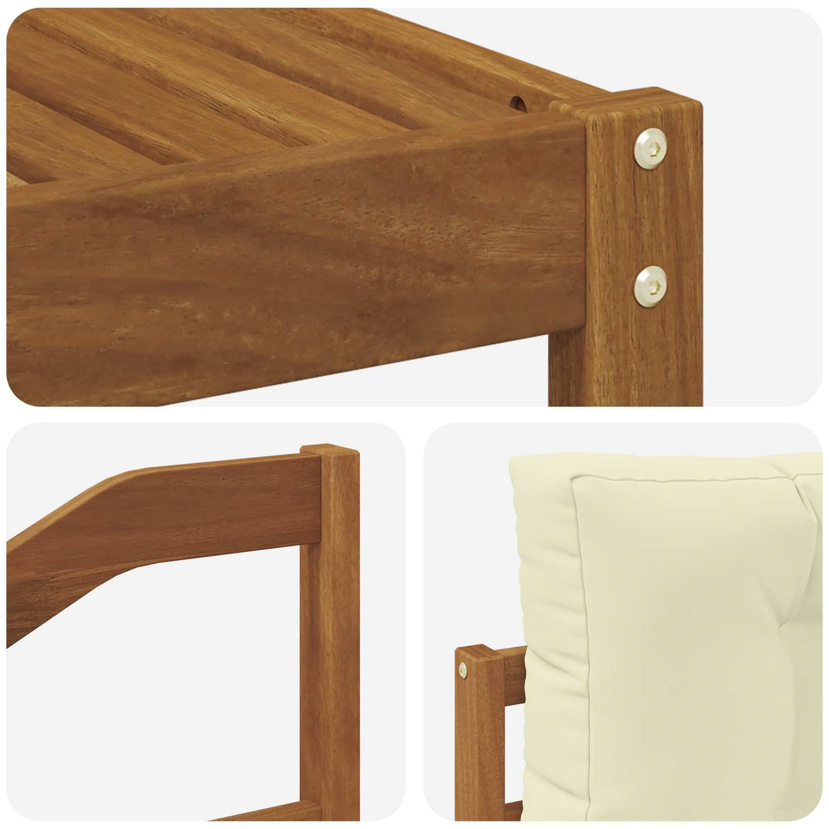 Set vanjskih sofa 6 kom. Prirodna i krem Smeđa 325 x 166,5 x 73 cm