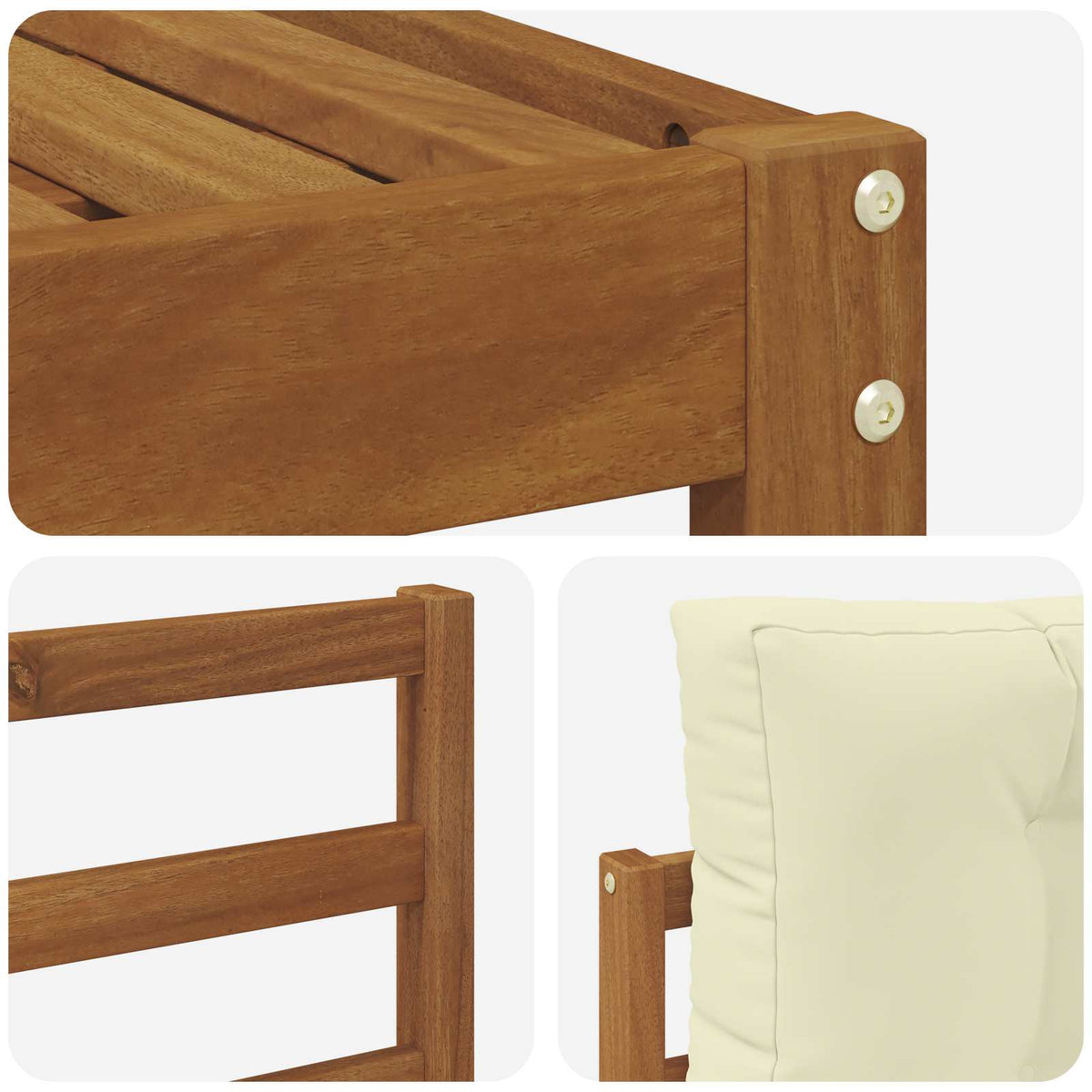 Set vanjskih sofa 6 kom. Prirodna i krem Smeđa 325 x 162,5 x 73 cm