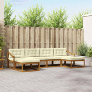 Set vanjskih sofa 6 kom. Prirodna i krem Smeđa 325 x 162,5 x 73 cm