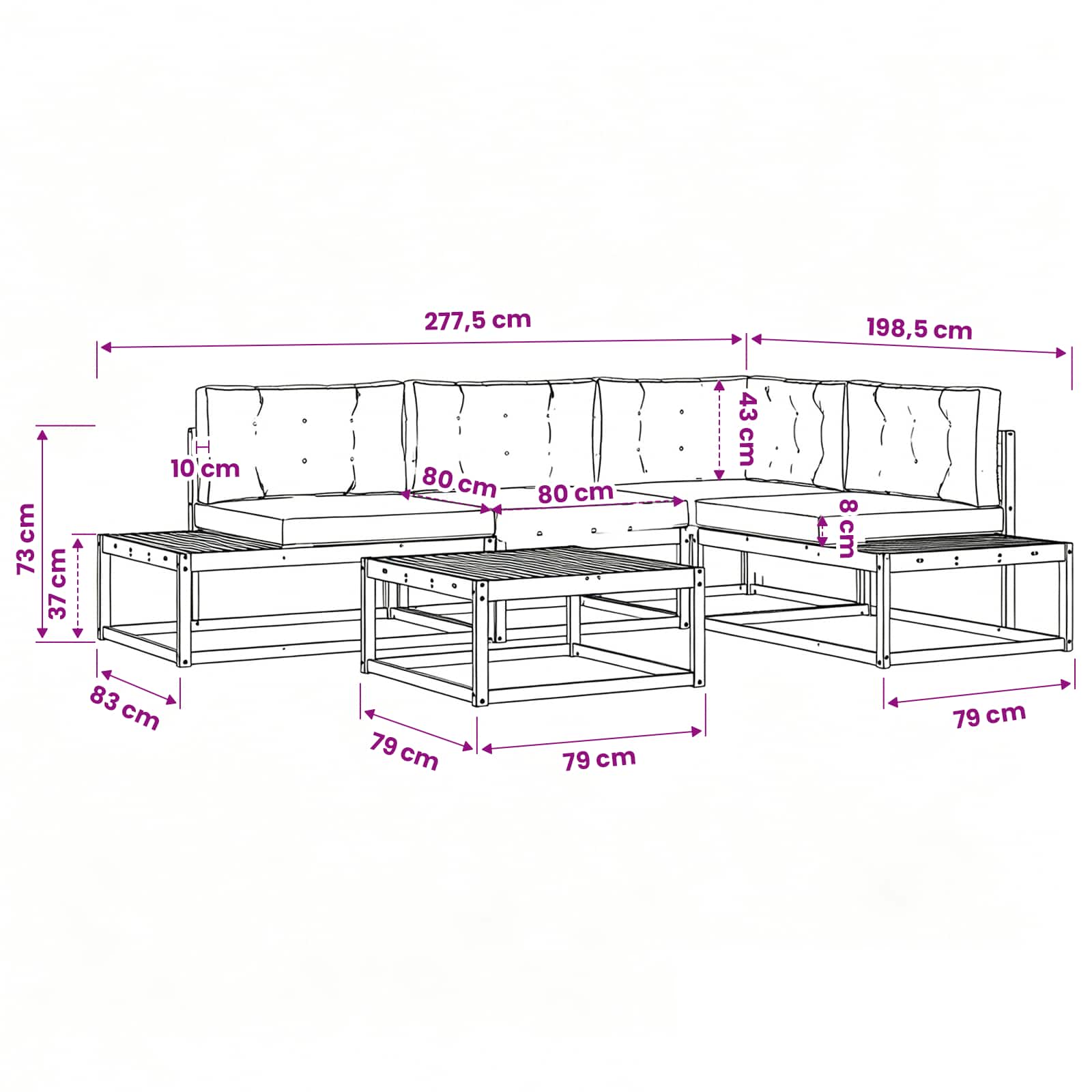 Set vanjskih sofa Prirodna i bež