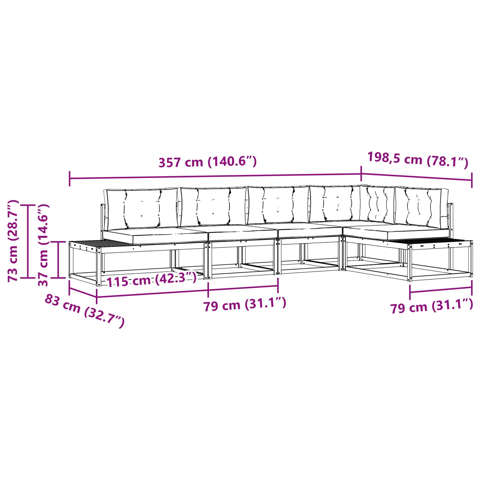 Set vanjskih sofa Prirodna i svijetlo siva