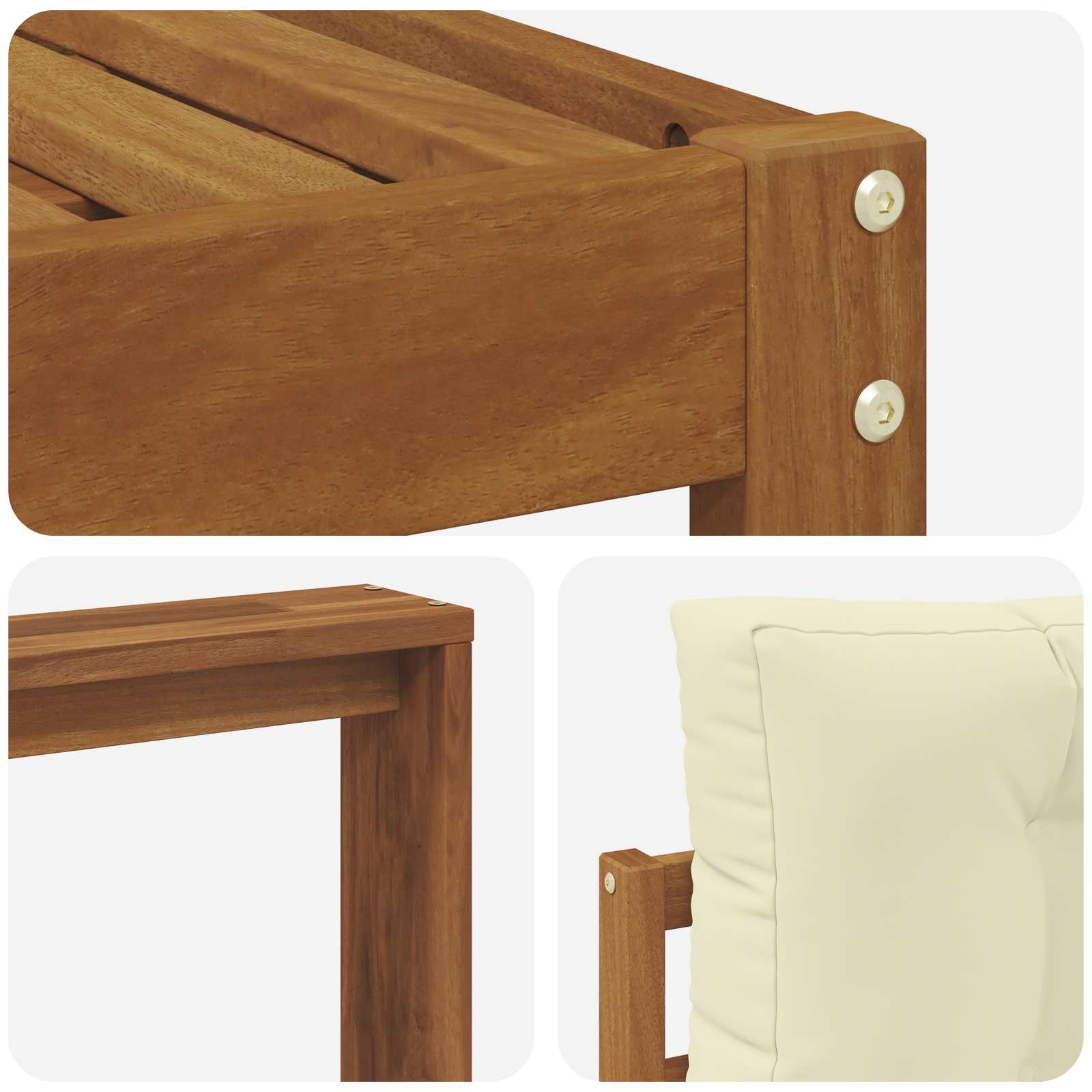 Set vanjskih sofa s jastukom 10 pcs Prirodna i krem