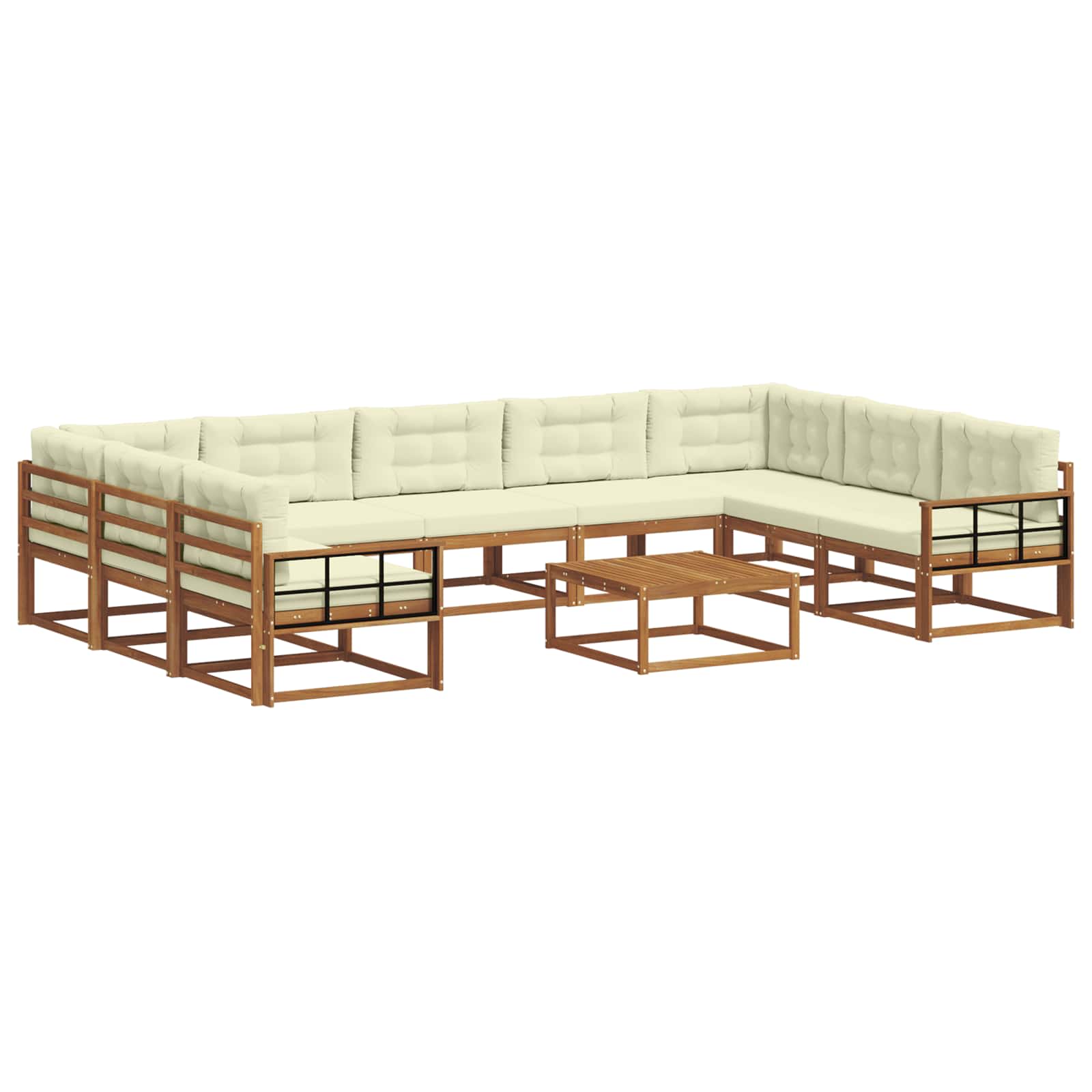 Set vanjskih sofa s jastukom 10 pcs Prirodna i krem
