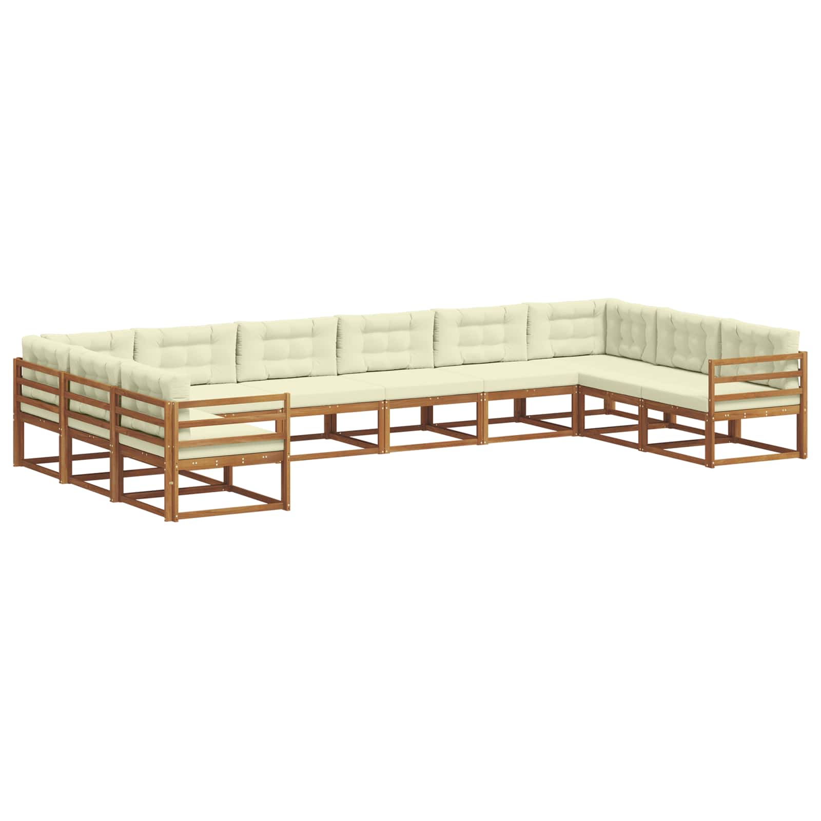 Set vanjskih sofa s jastukom 10 pcs Prirodna i krem