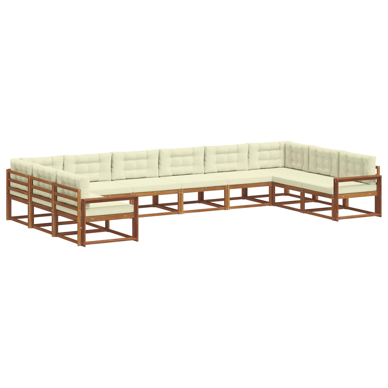 Set vanjskih sofa s jastukom 10 pcs Prirodna i krem