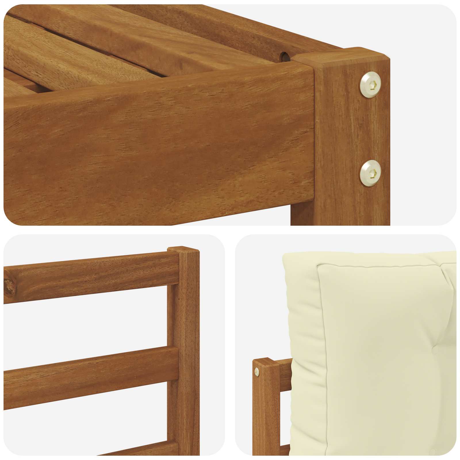 Set vanjskih sofa s jastukom 11 pcs Prirodna i krem