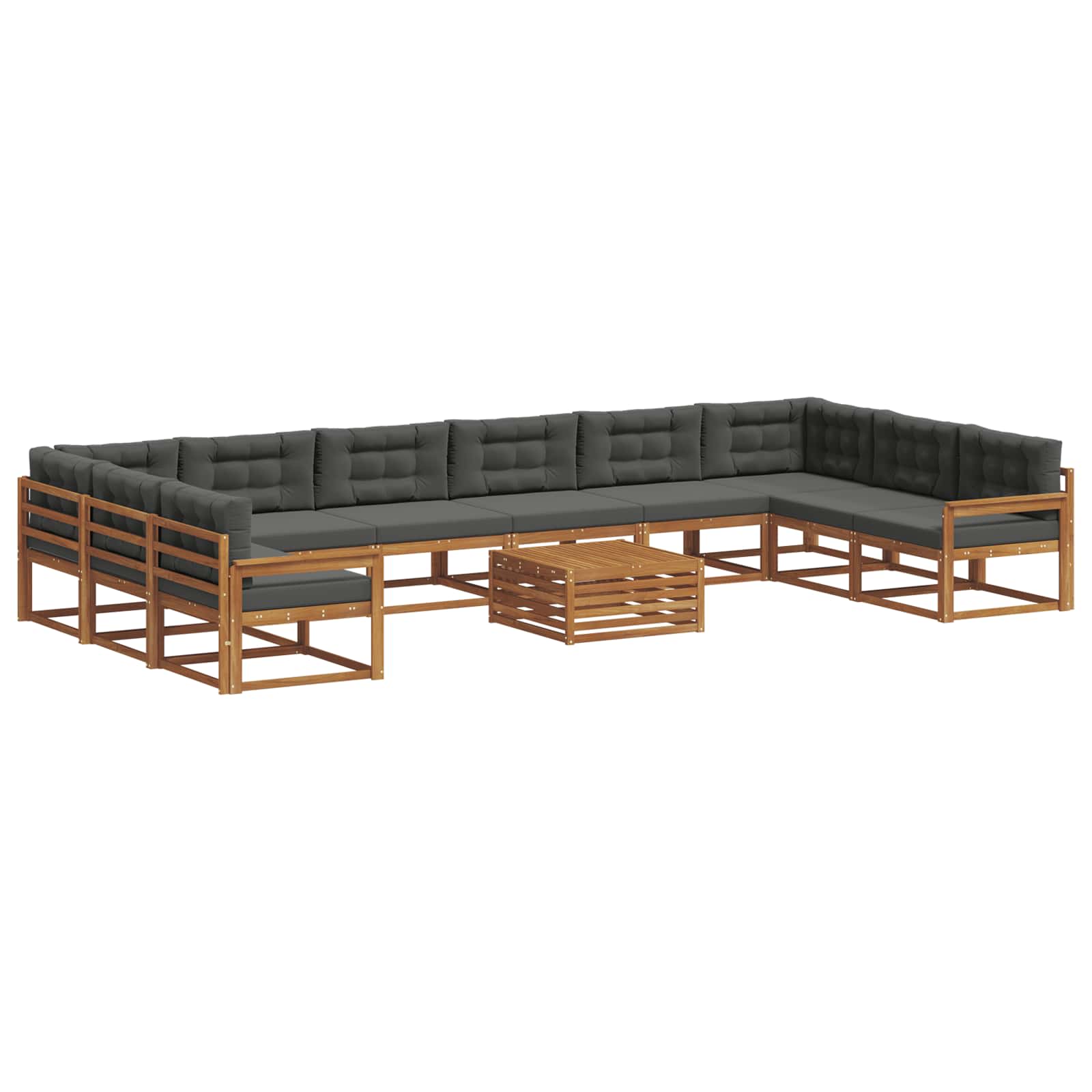 Set vanjskih sofa s jastukom 11 pcs Prirodna i antracit