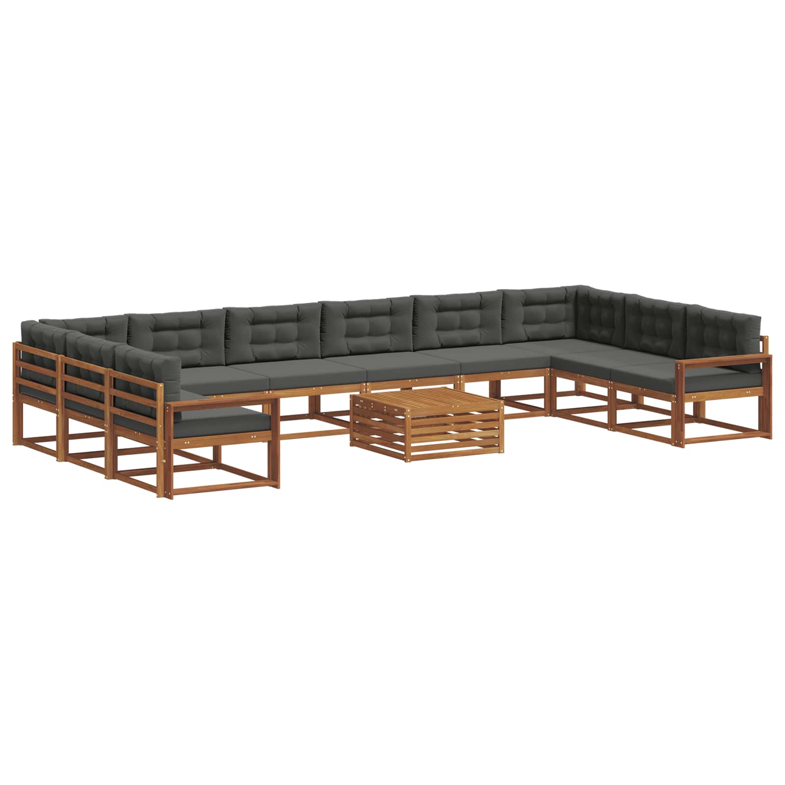 Set vanjskih sofa s jastukom 11 pcs Prirodna i antracit