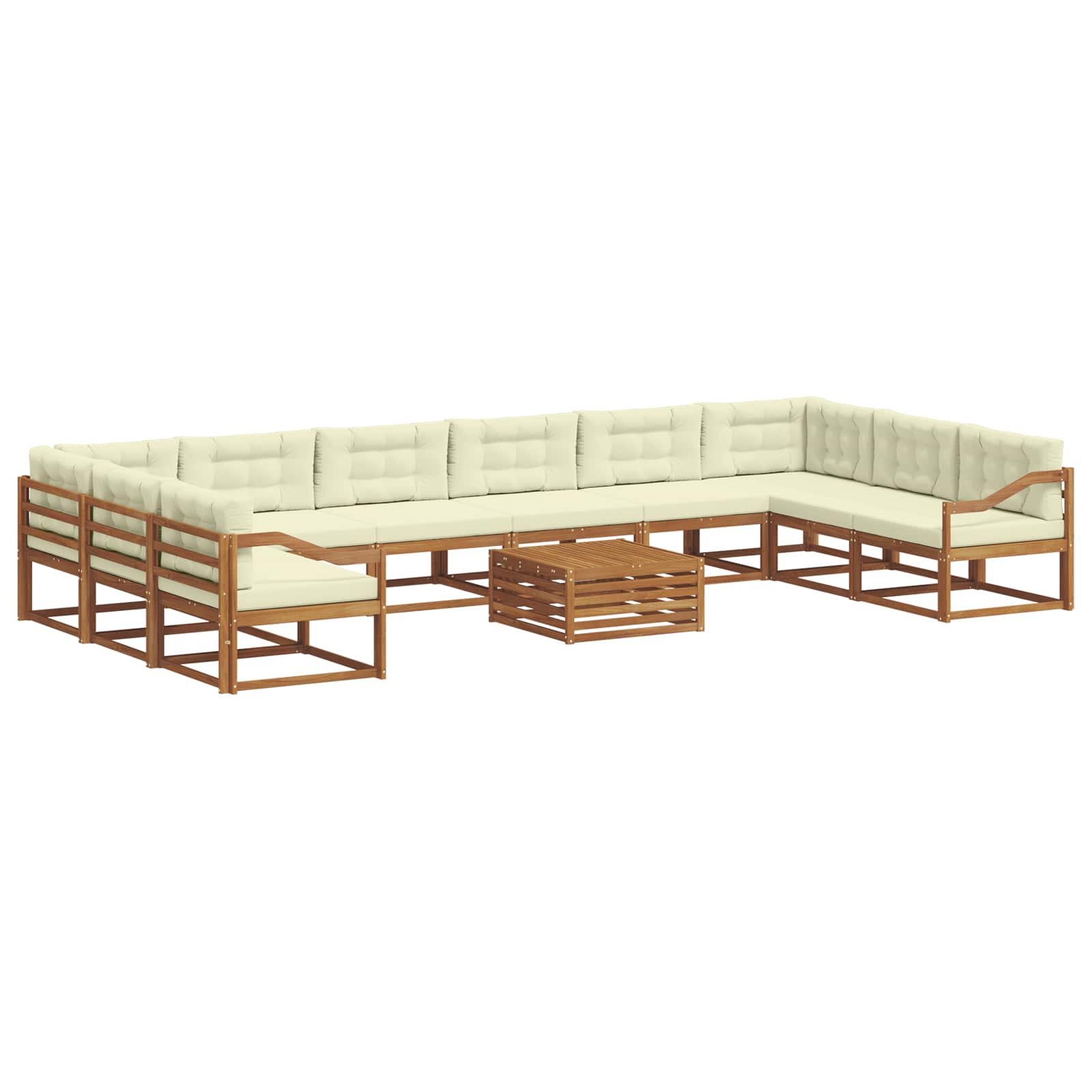 Set vanjskih sofa s jastukom 11 pcs Prirodna i krem