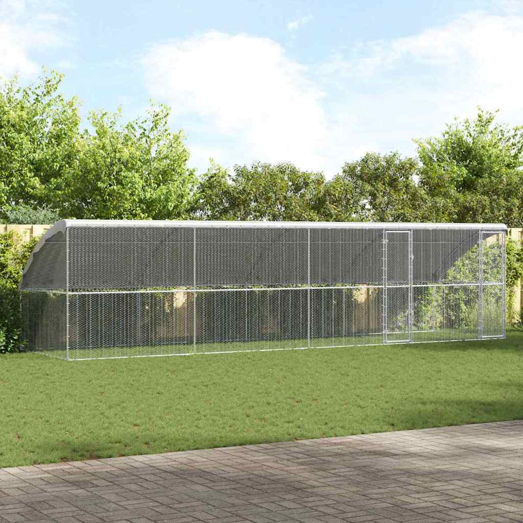 Kavez za piliće 4 pcs Srebrno 800 x 200 x 200 cm Cinkani čelik