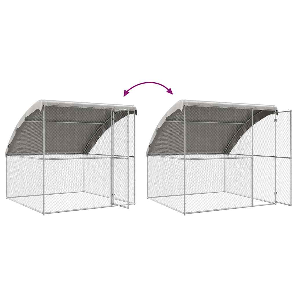 Kavez za piliće 4 pcs Srebrno 800 x 200 x 200 cm Čelik i PE