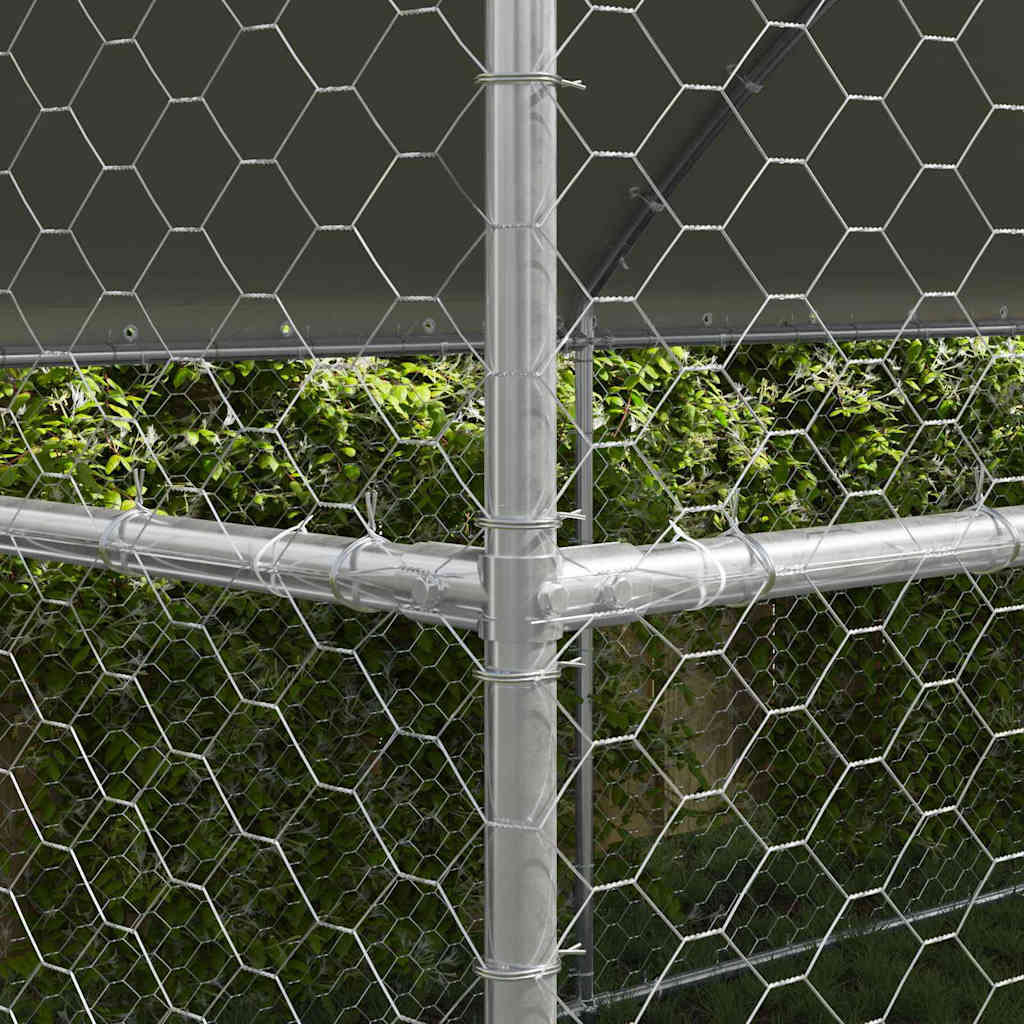 Kućica za pse 4 pcs Srebrno 8 x 2 x 2 m Pocinčani čelik