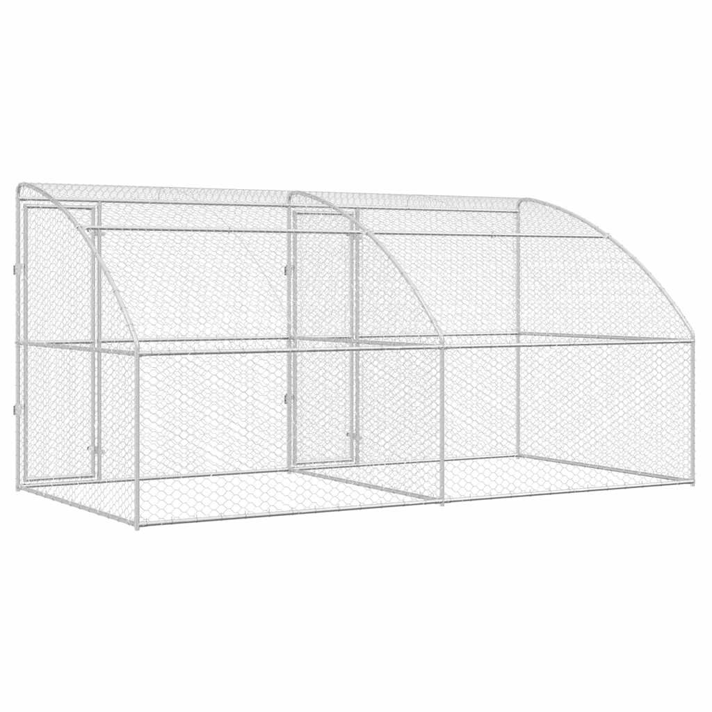 Kućica za pse 2 pcs Srebrno 4 x 2 x 2 m Pocinčani čelik