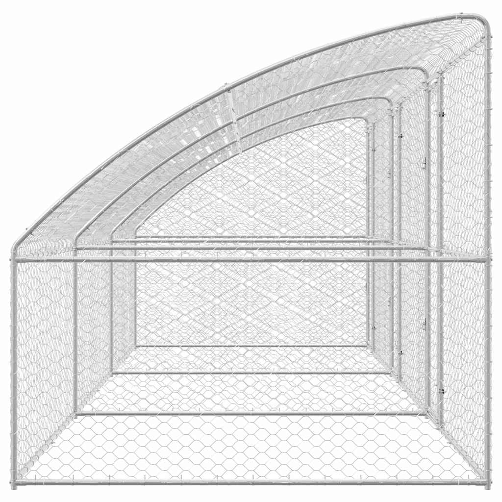 Kućica za pse 3 pcs Srebrno 6 x 2 x 2 m Pocinčani čelik
