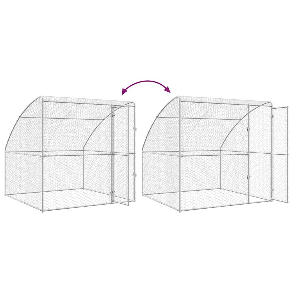 Kućica za pse 2 pcs Srebrno 4 x 2 x 2 m Pocinčani čelik