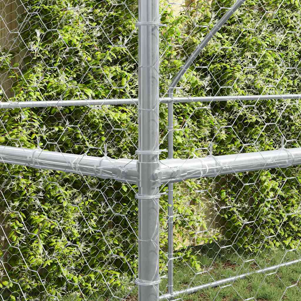 Kućica za pse 3 pcs Srebrno 6 x 2 x 2 m Pocinčani čelik