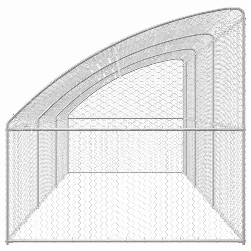 Kućica za pse 3 pcs Srebrno 6 x 2 x 2 m Pocinčani čelik