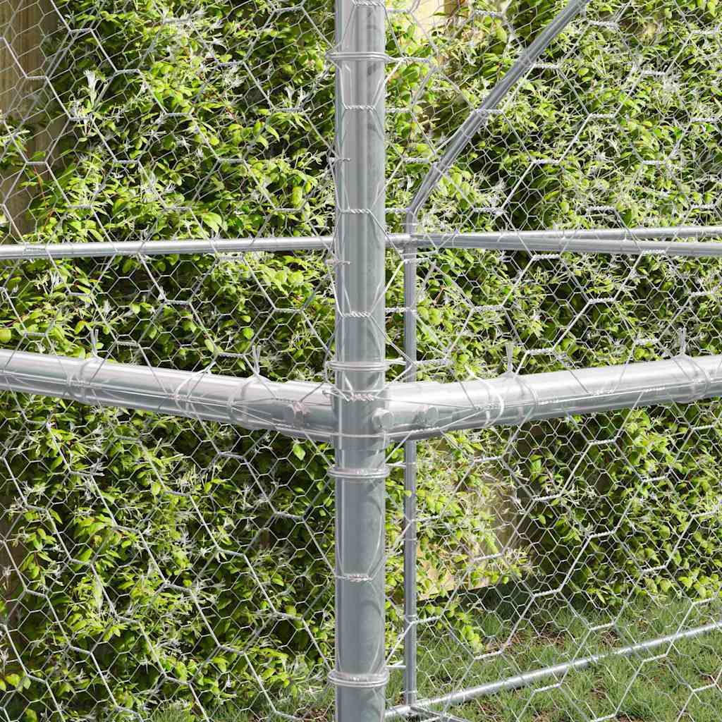 Kućica za pse 3 pcs Srebrno 6 x 2 x 2 m Pocinčani čelik
