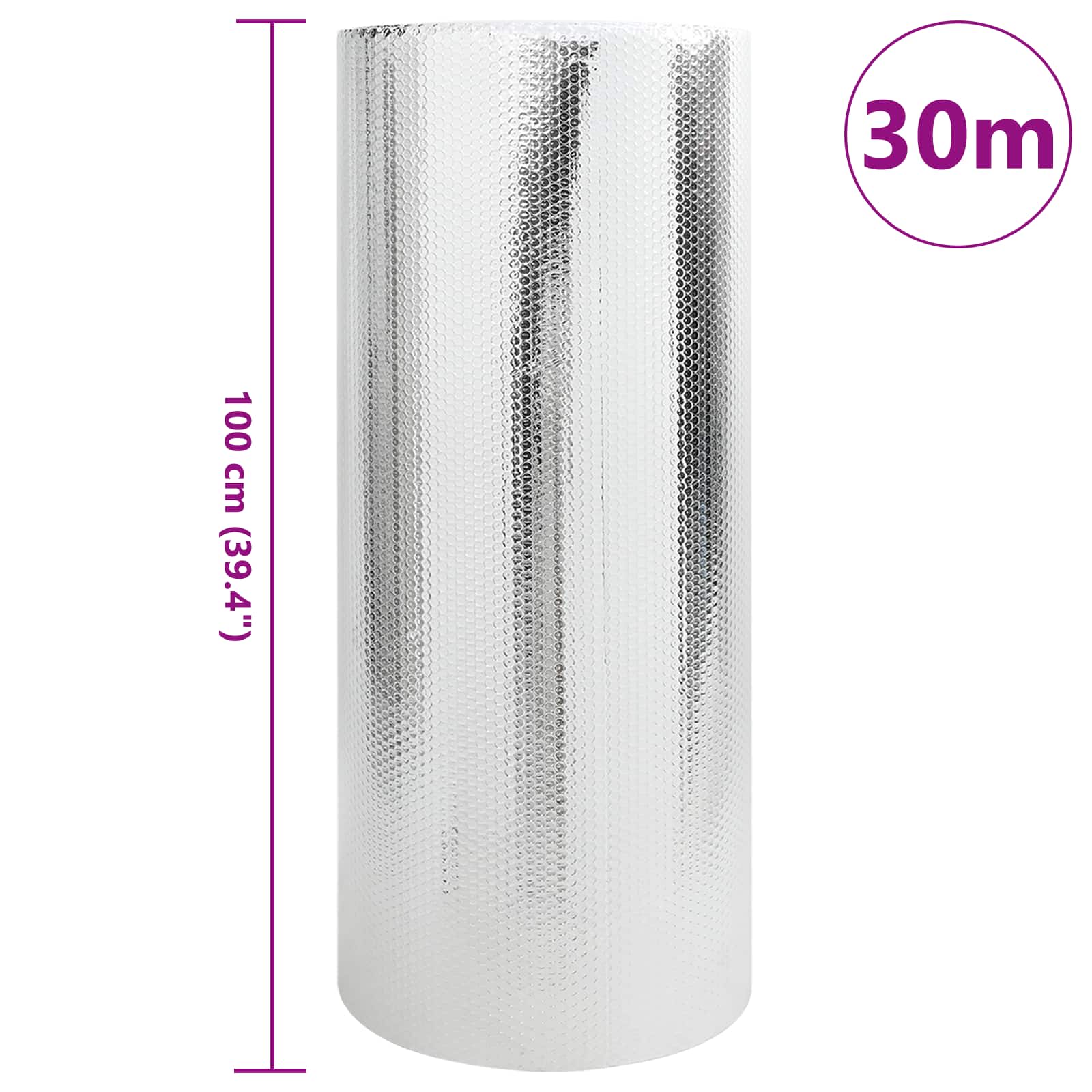 Reflektor topline za radijator Srebrno 30 x 1 m Polietilen