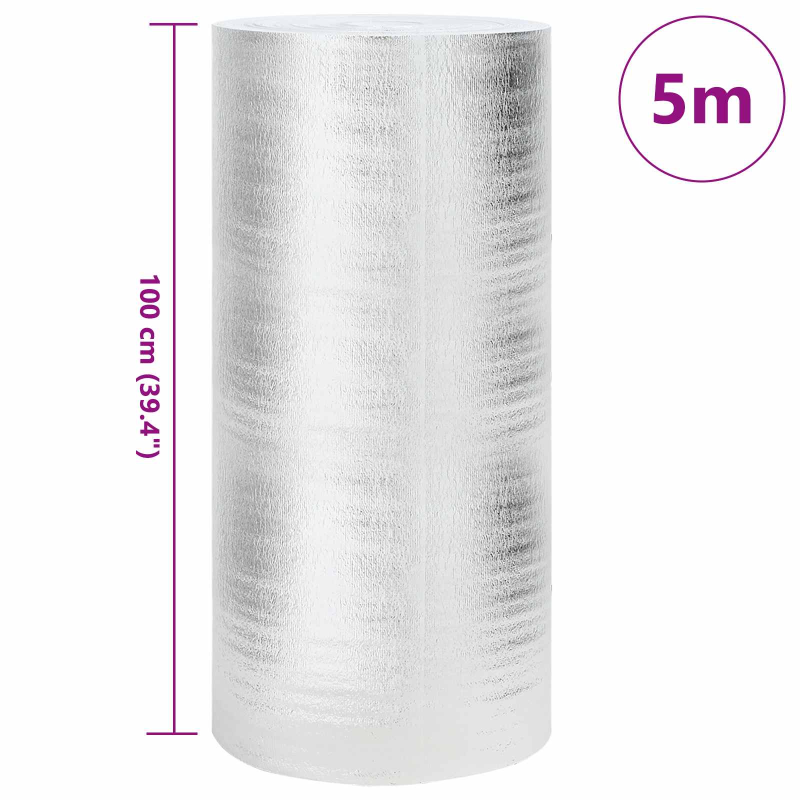 Reflektor topline za radijator Srebrno 5 x 1 m Polietilen