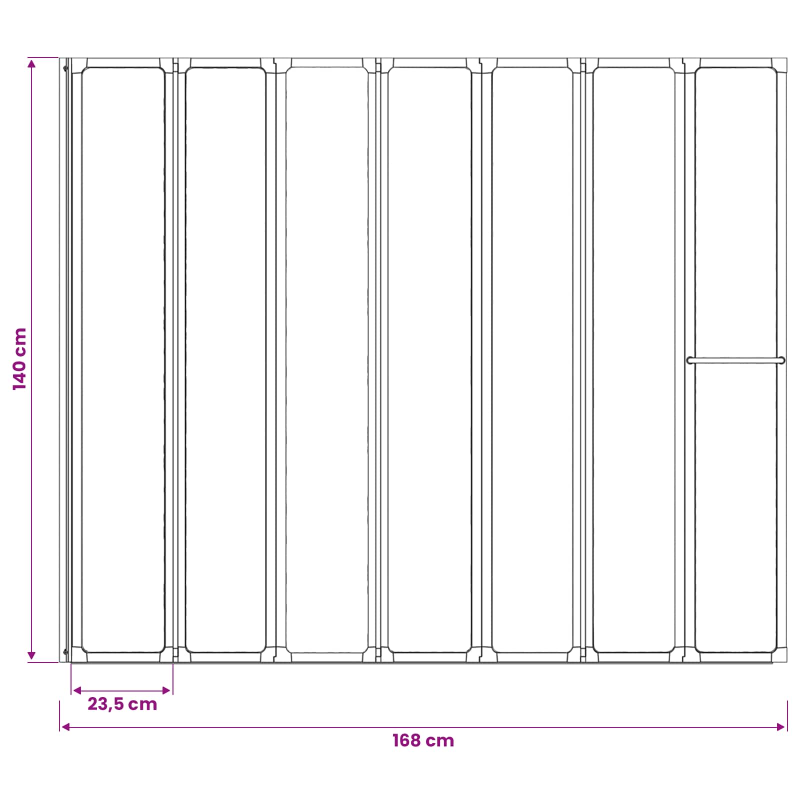 Tuš paravan Crna 168 x 140 cm Aluminij