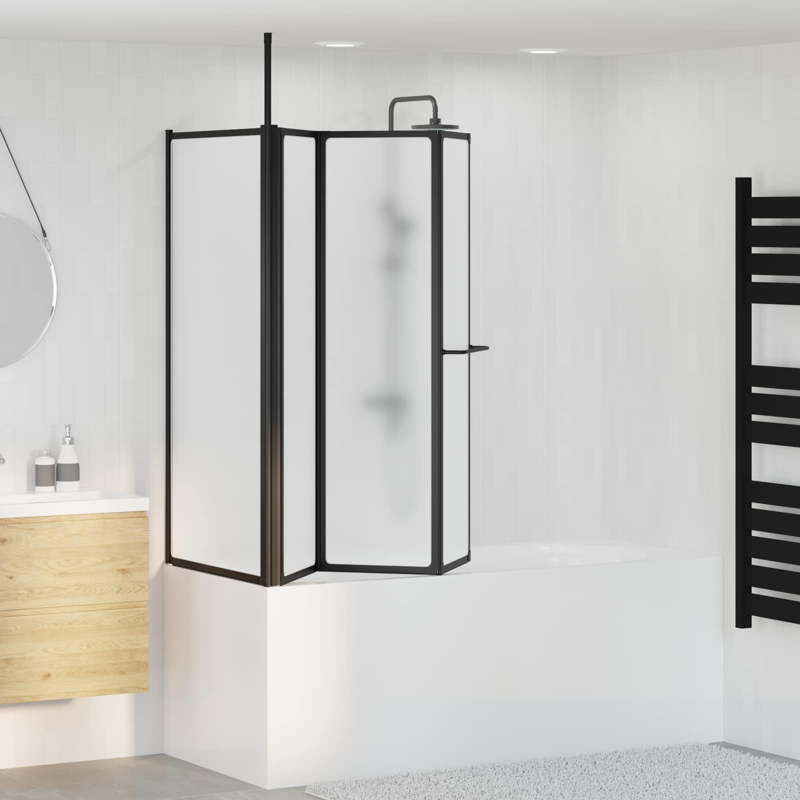 Tuš paravan Bijelo 120 x 70 x 137 cm Aluminij