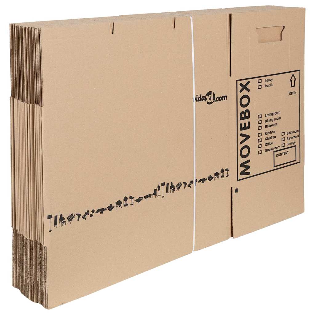 Kutija za selidbu 20 pcs Prirodna 59 x 31,5 x 31,5 cm Karton