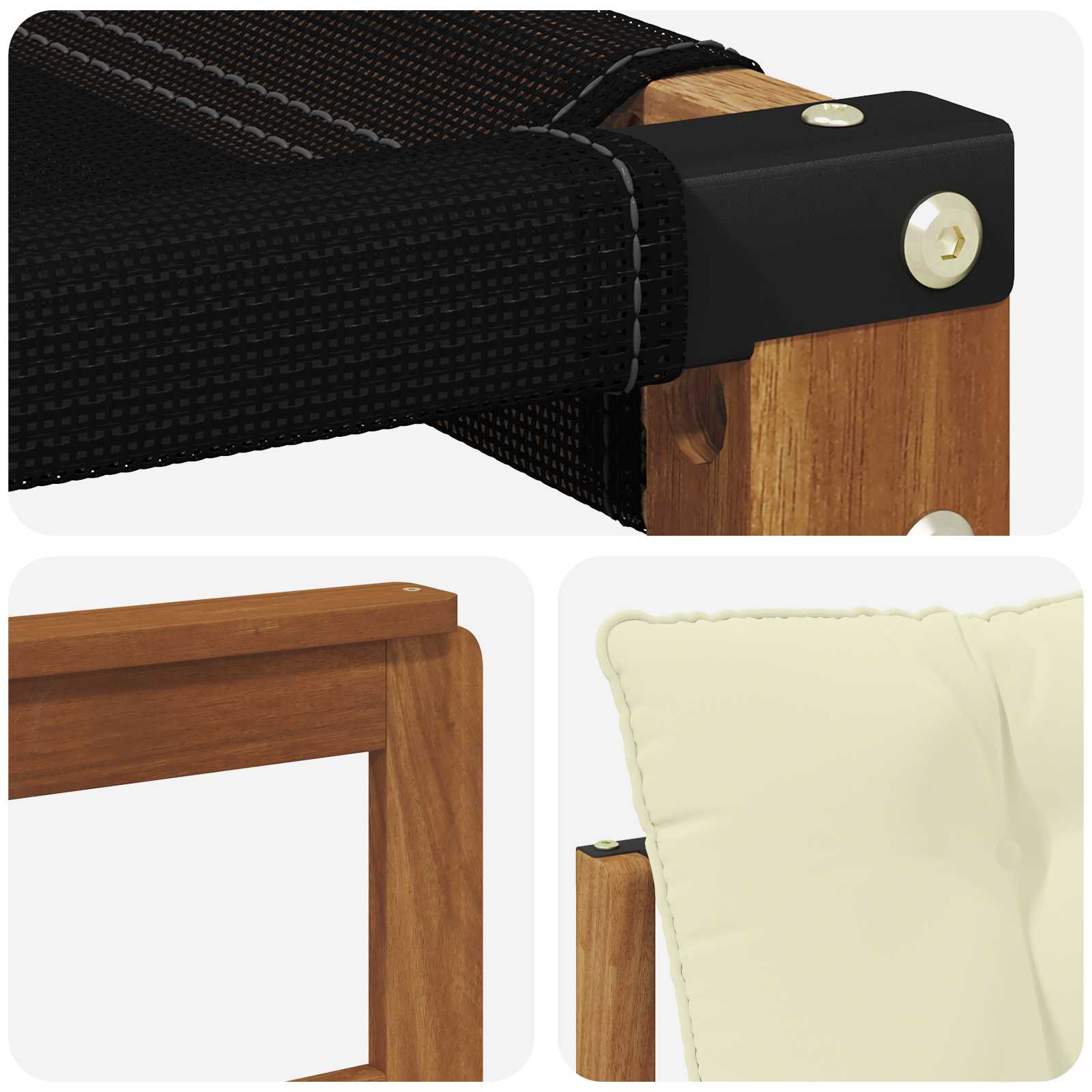 Set vanjskih sofa s jastukom 3 pcs Prirodna i krem